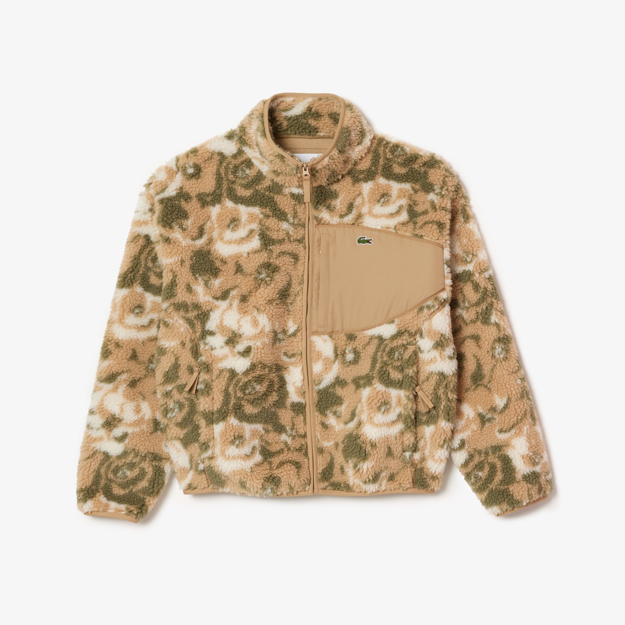Zipped Floral Fleece Jacket