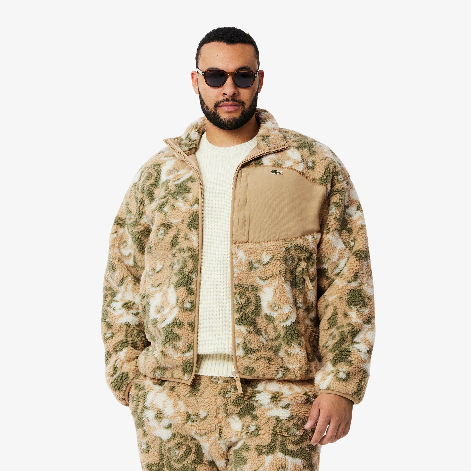 Zipped Floral Fleece Jacket