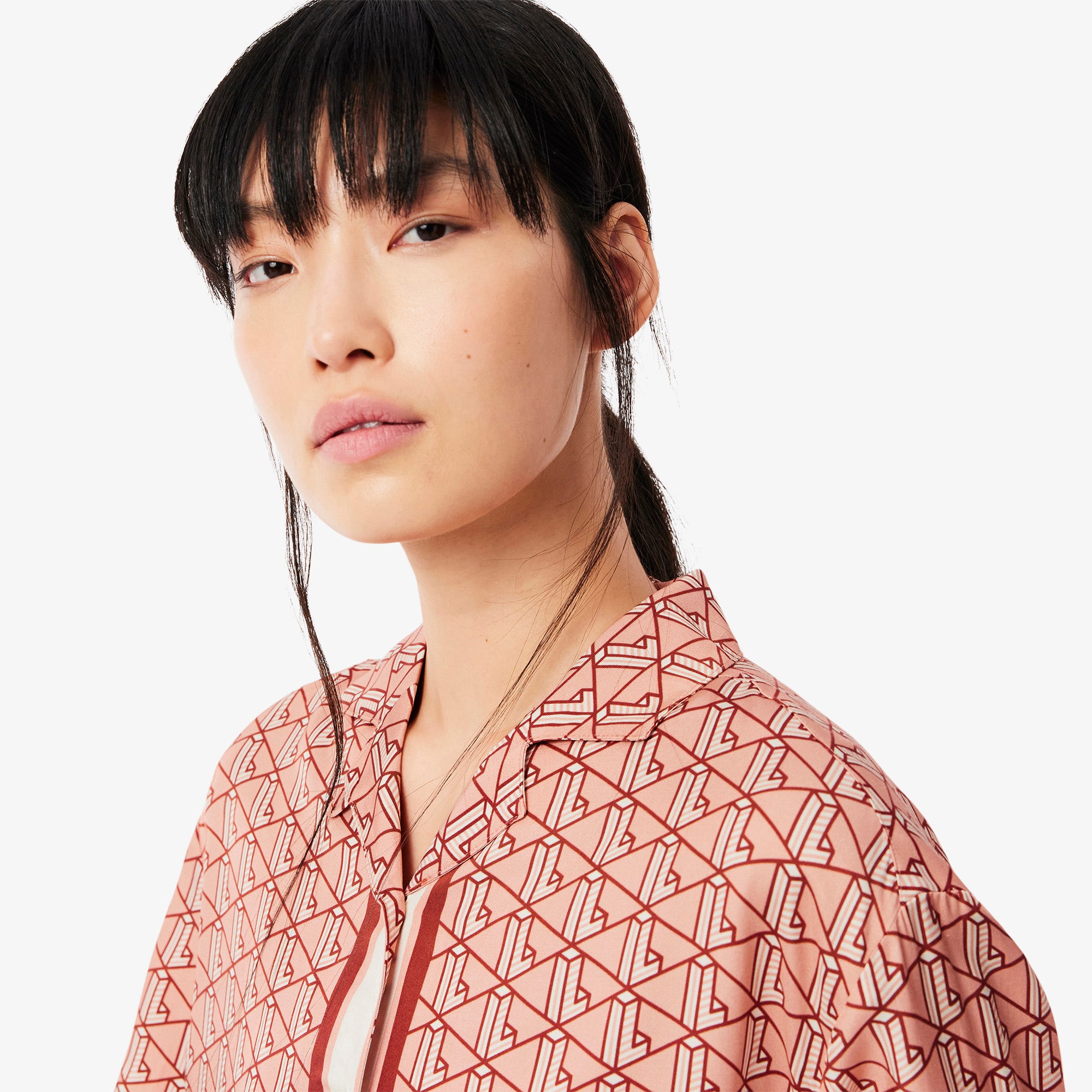 Oversized Monogram Print Shirt