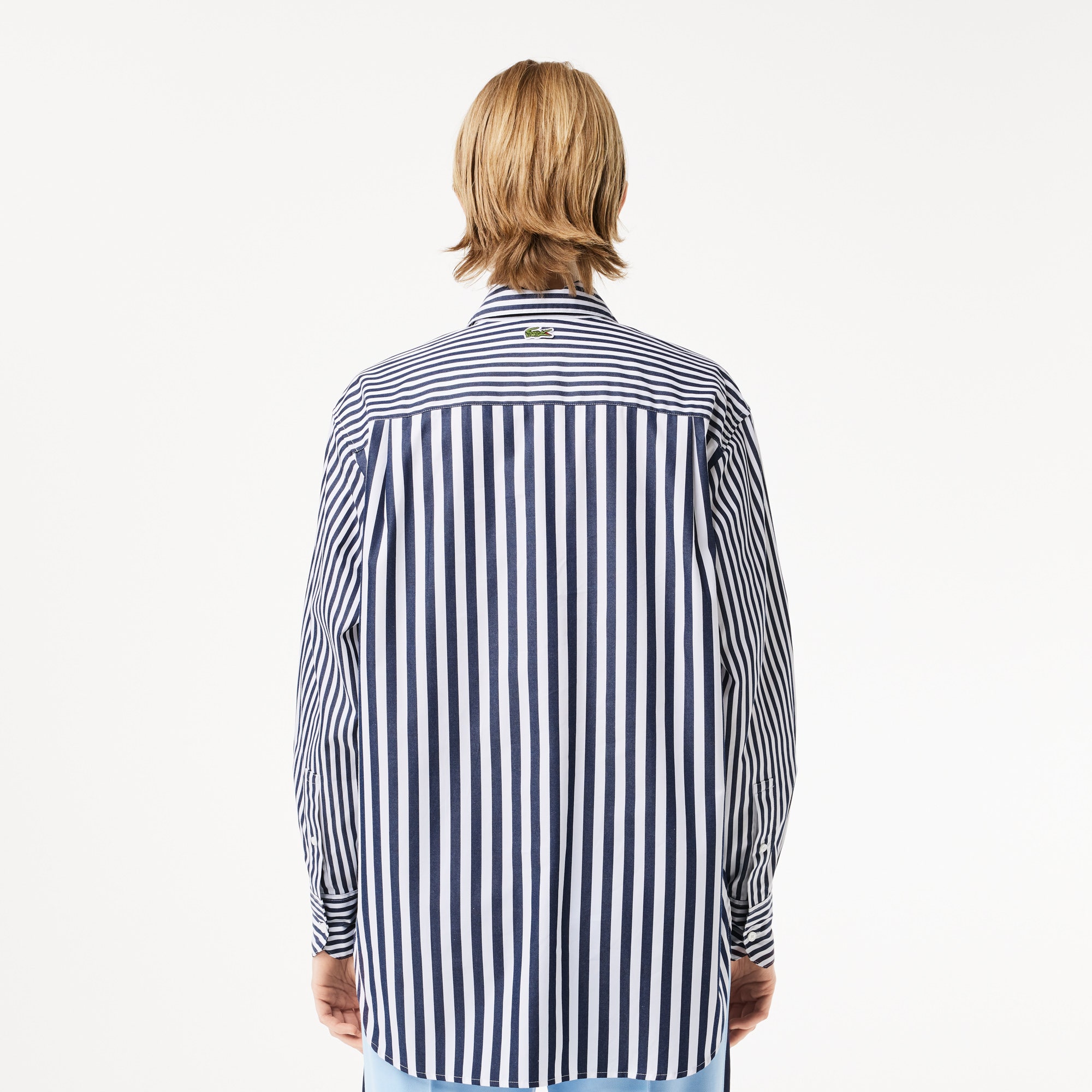 Lacoste x Bandier Striped Cotton Poplin Shirt