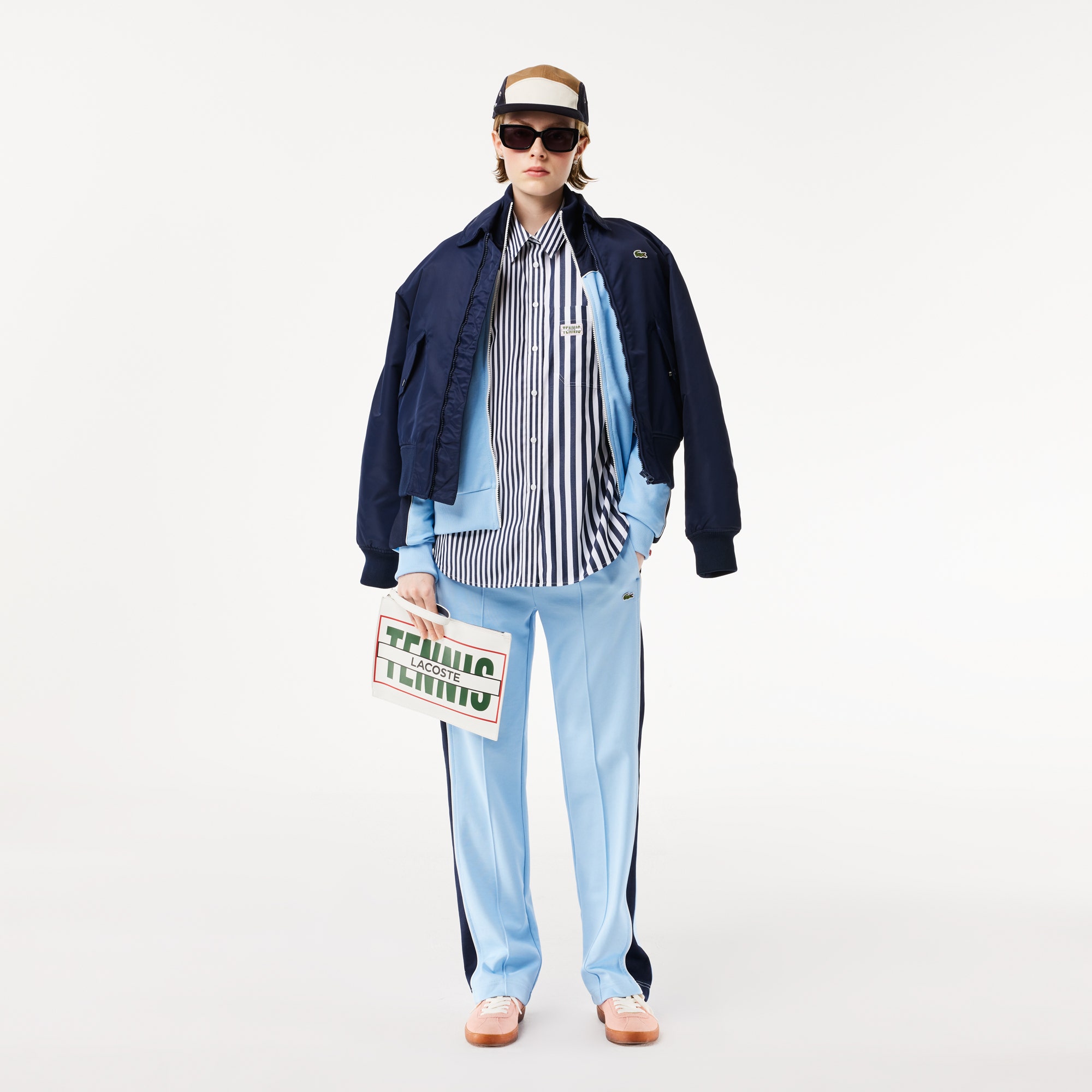 Lacoste x Bandier Striped Cotton Poplin Shirt