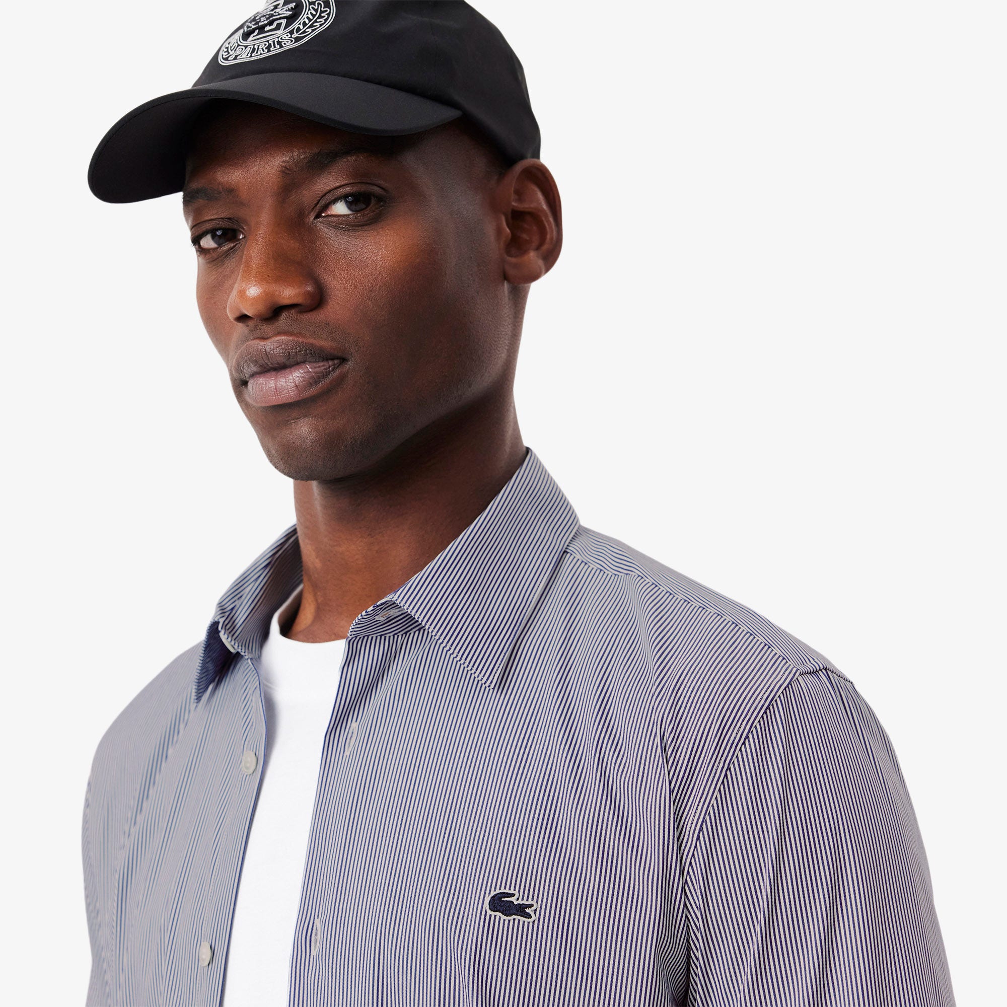 Slim Fit Striped Stretch Poplin Shirt