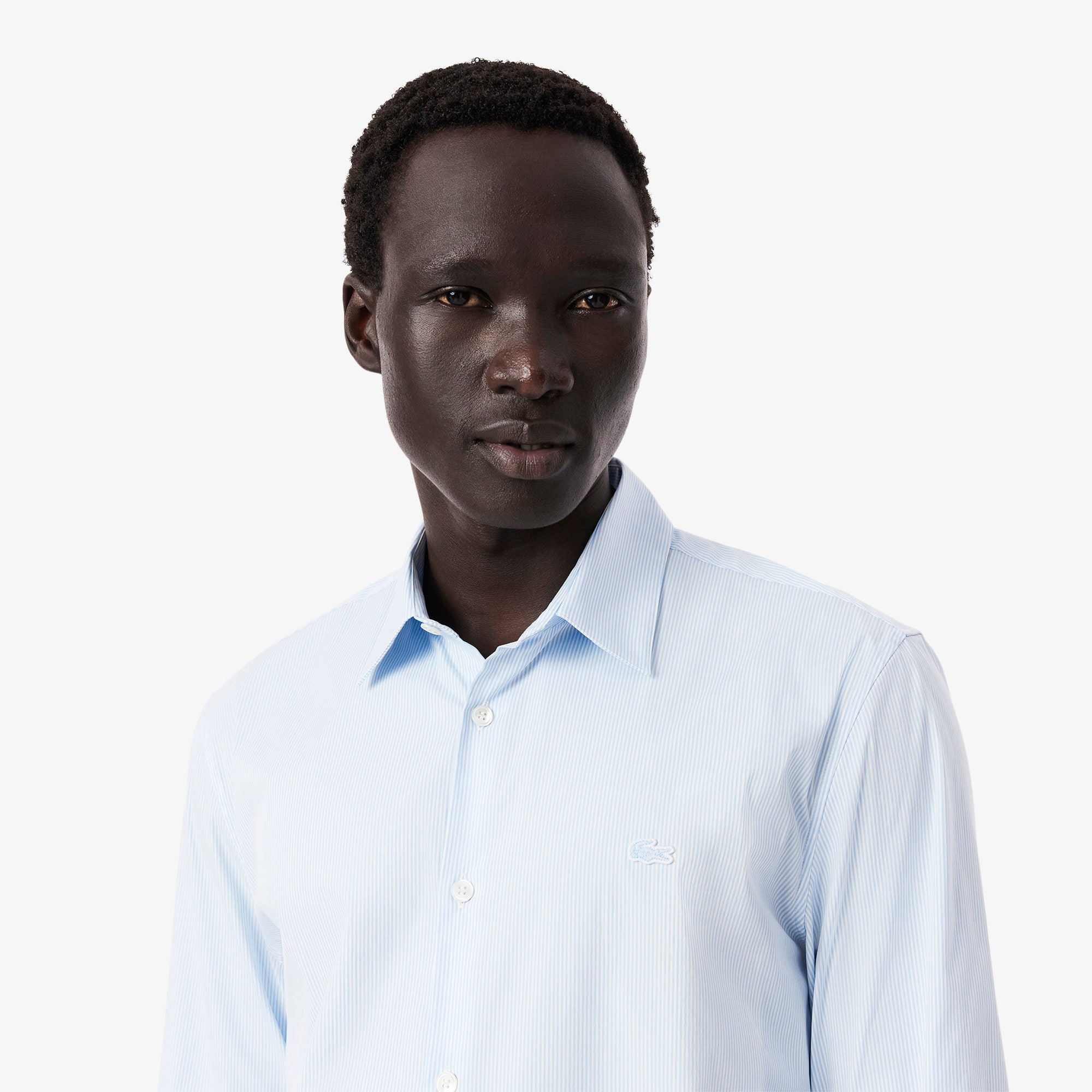 Slim Fit Striped Stretch Poplin Shirt