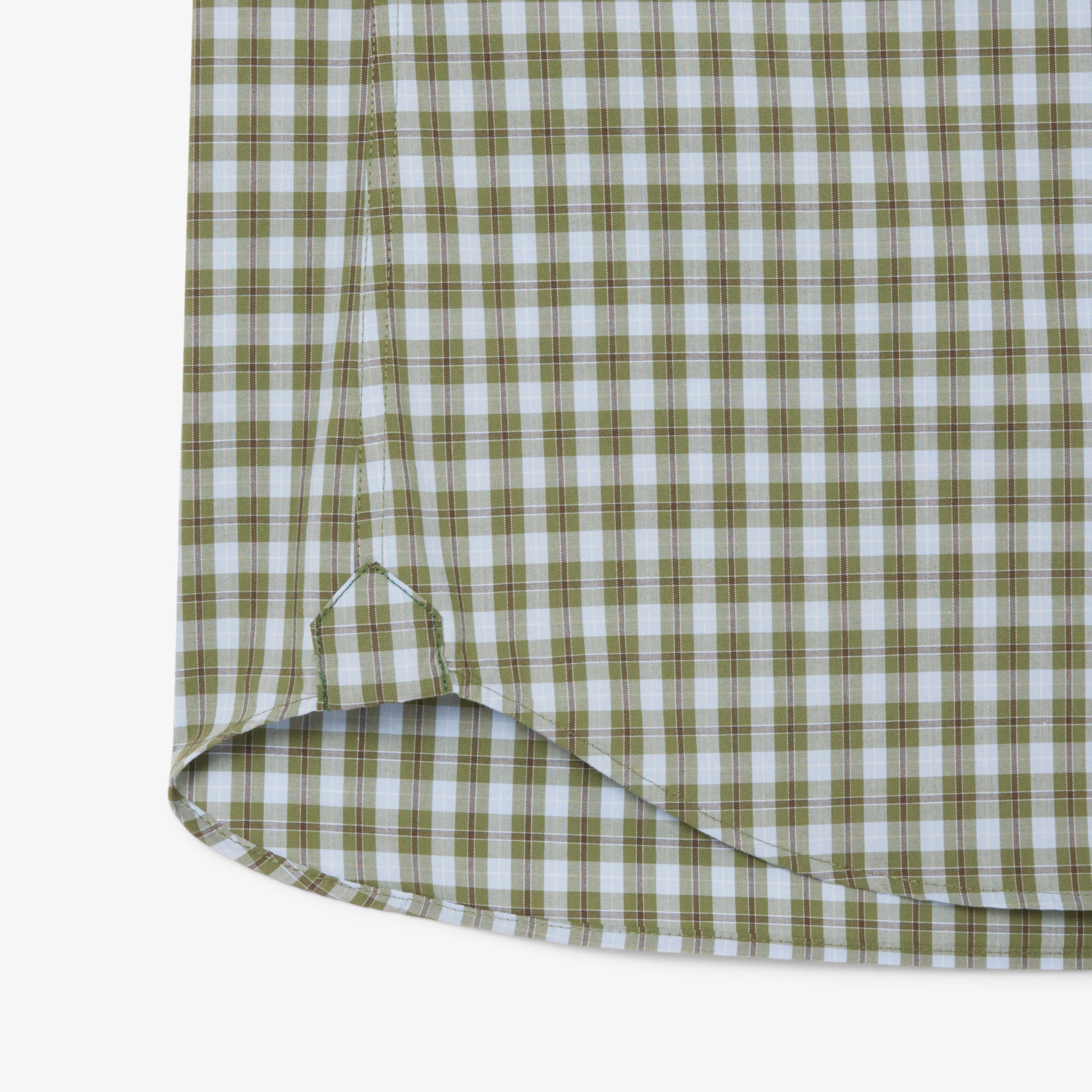 Short Sleeved Buttoned Collar Checked Shirt