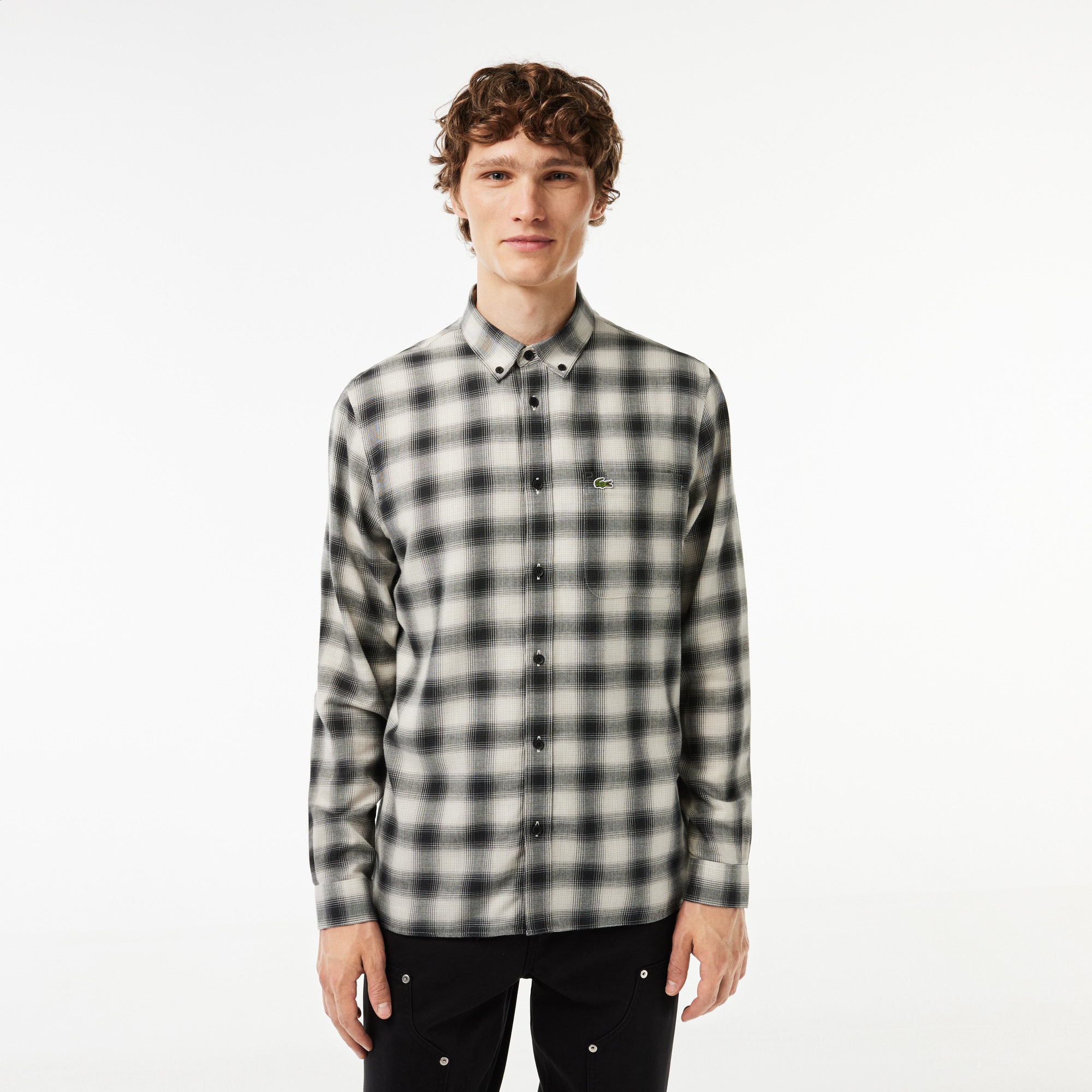 Regular Fit Wool and Cotton Flannel Shirt