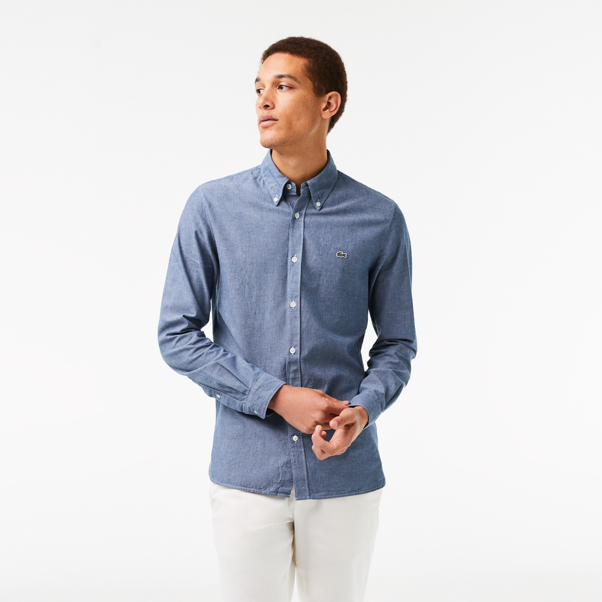 Men's Slim Fit Cotton Chambray Shirt