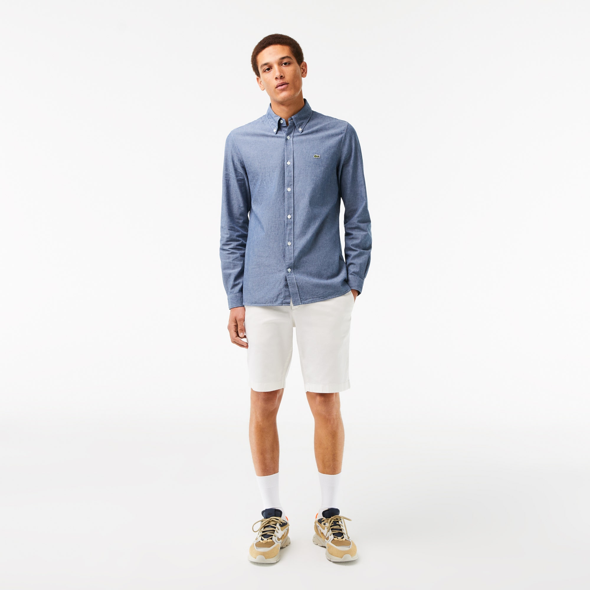 Men's Slim Fit Cotton Chambray Shirt