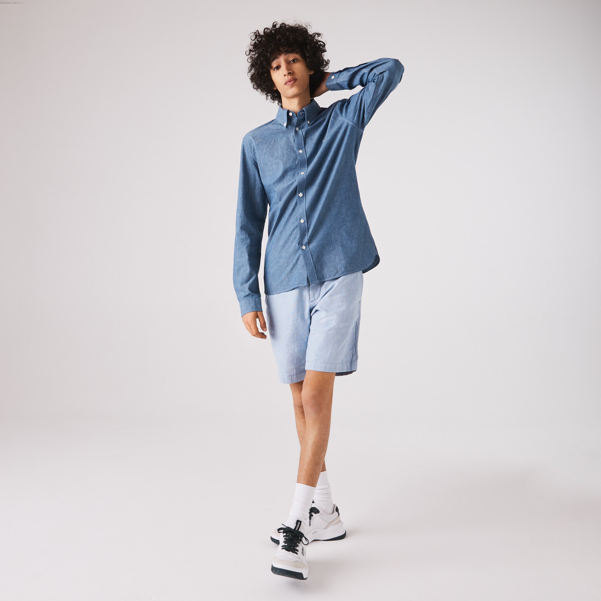 Men's Slim Fit Cotton Chambray Shirt