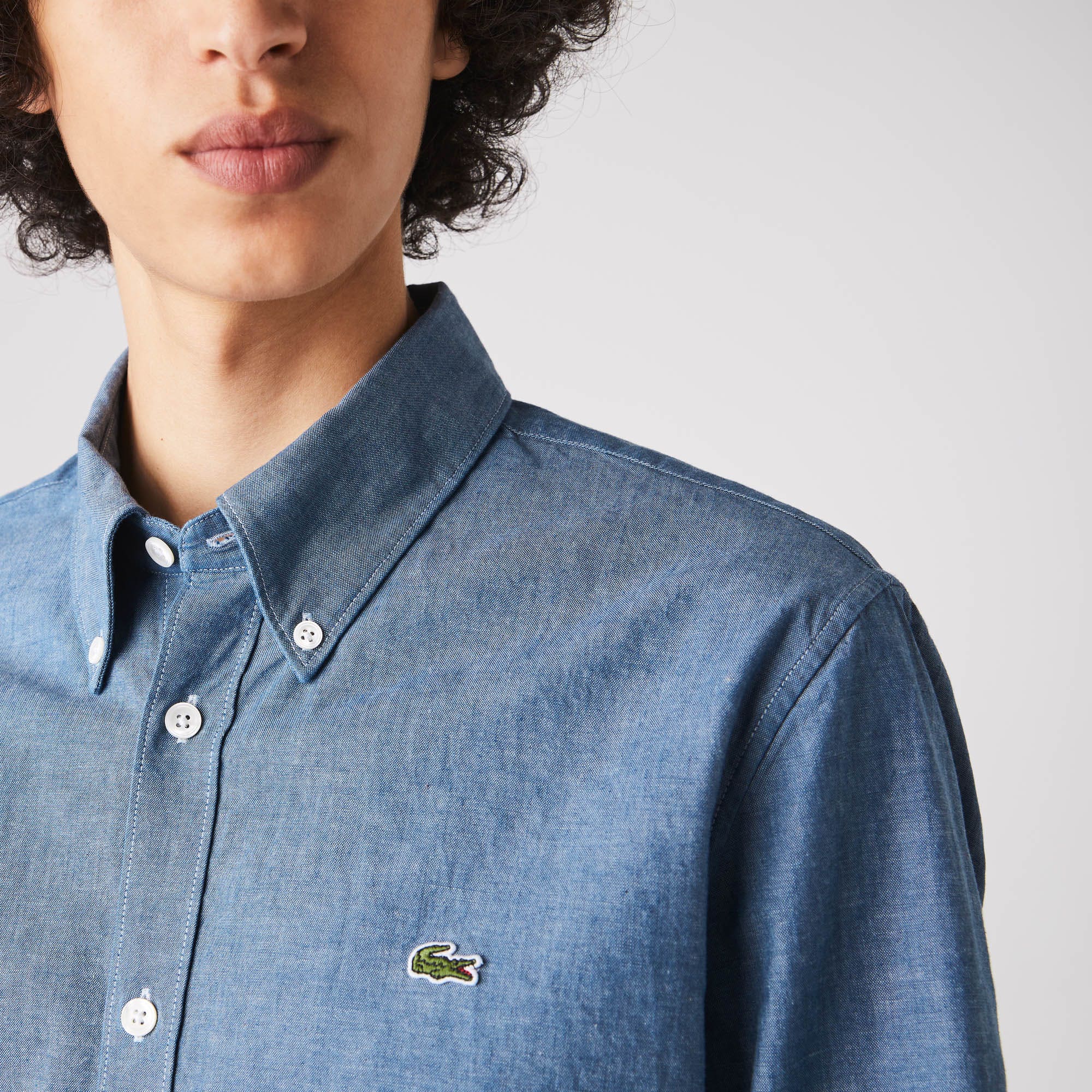 Men's Slim Fit Cotton Chambray Shirt