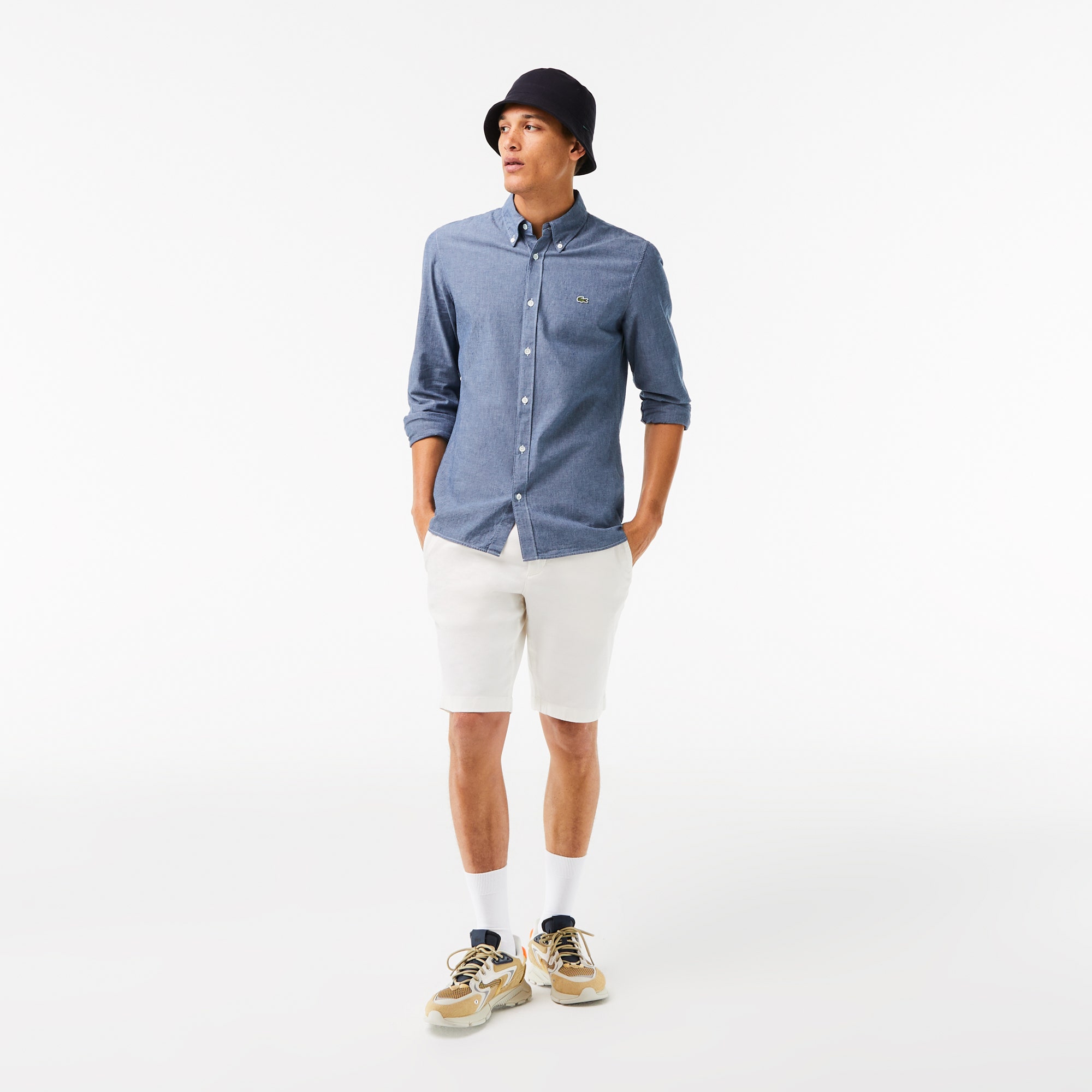Men's Slim Fit Cotton Chambray Shirt