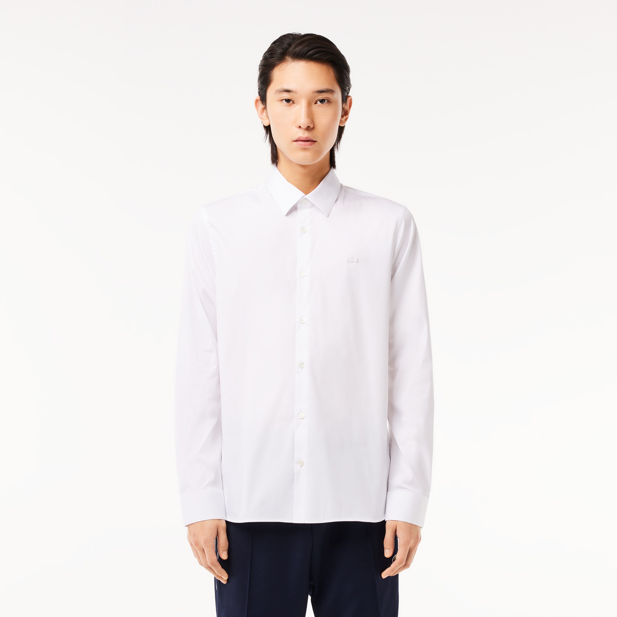 Men's Lacoste Slim Fit French Collar Cotton Poplin Shirt