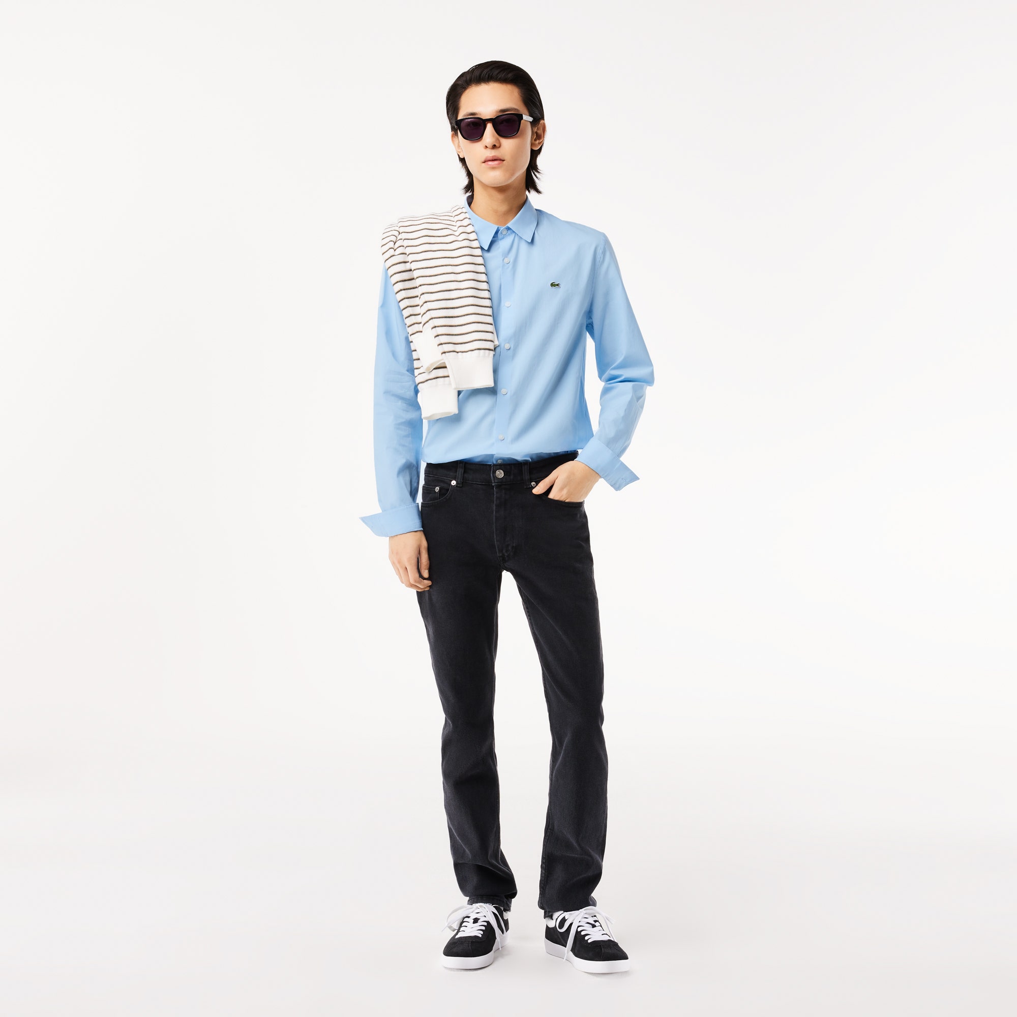 Slim Fit Stretch Cotton Poplin Shirt