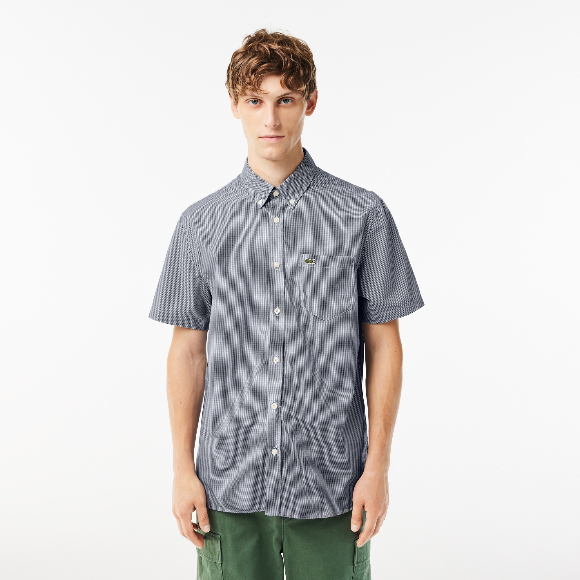 Short Sleeved Regular Fit Gingham Print Shirt 