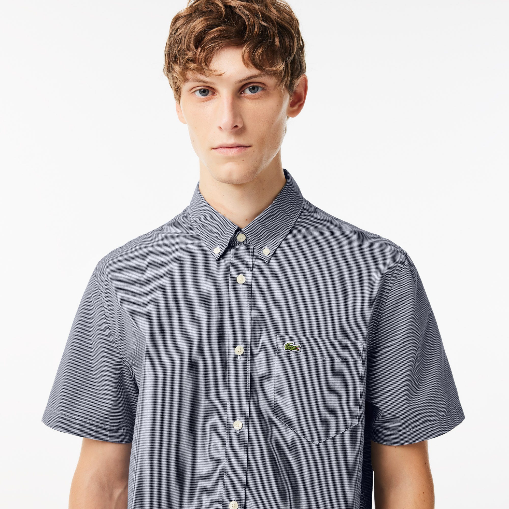 Short Sleeved Regular Fit Gingham Print Shirt 