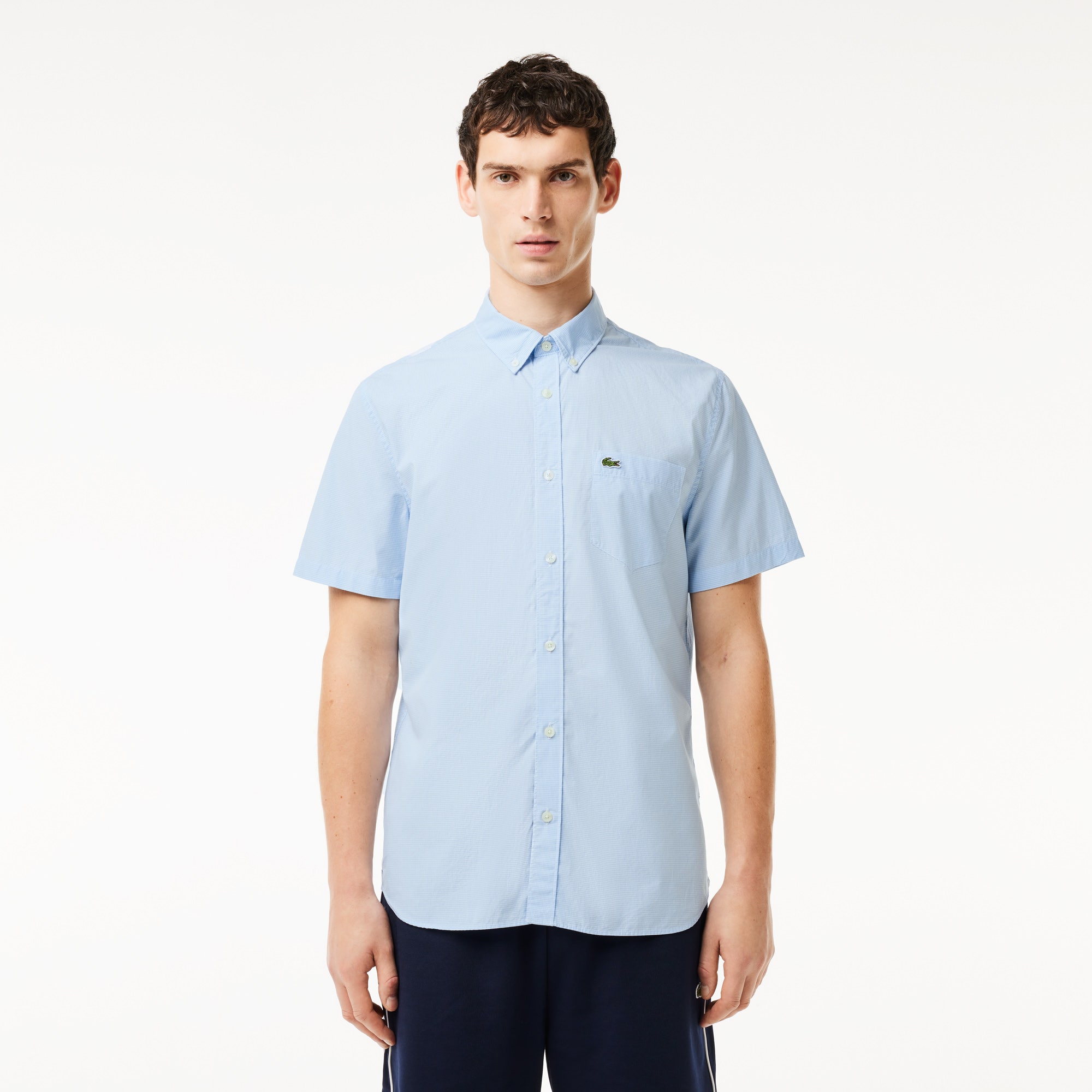Short Sleeved Regular Fit Gingham Print Shirt 
