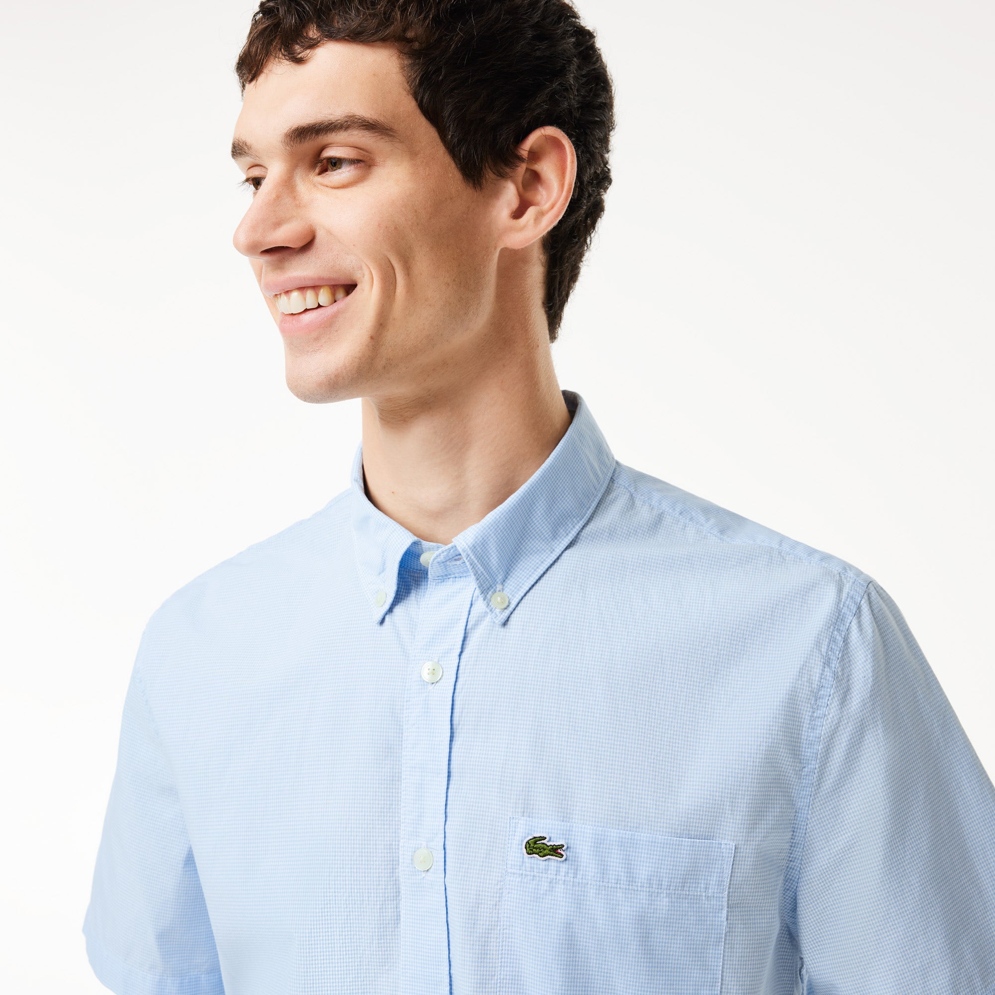 Short Sleeved Regular Fit Gingham Print Shirt 