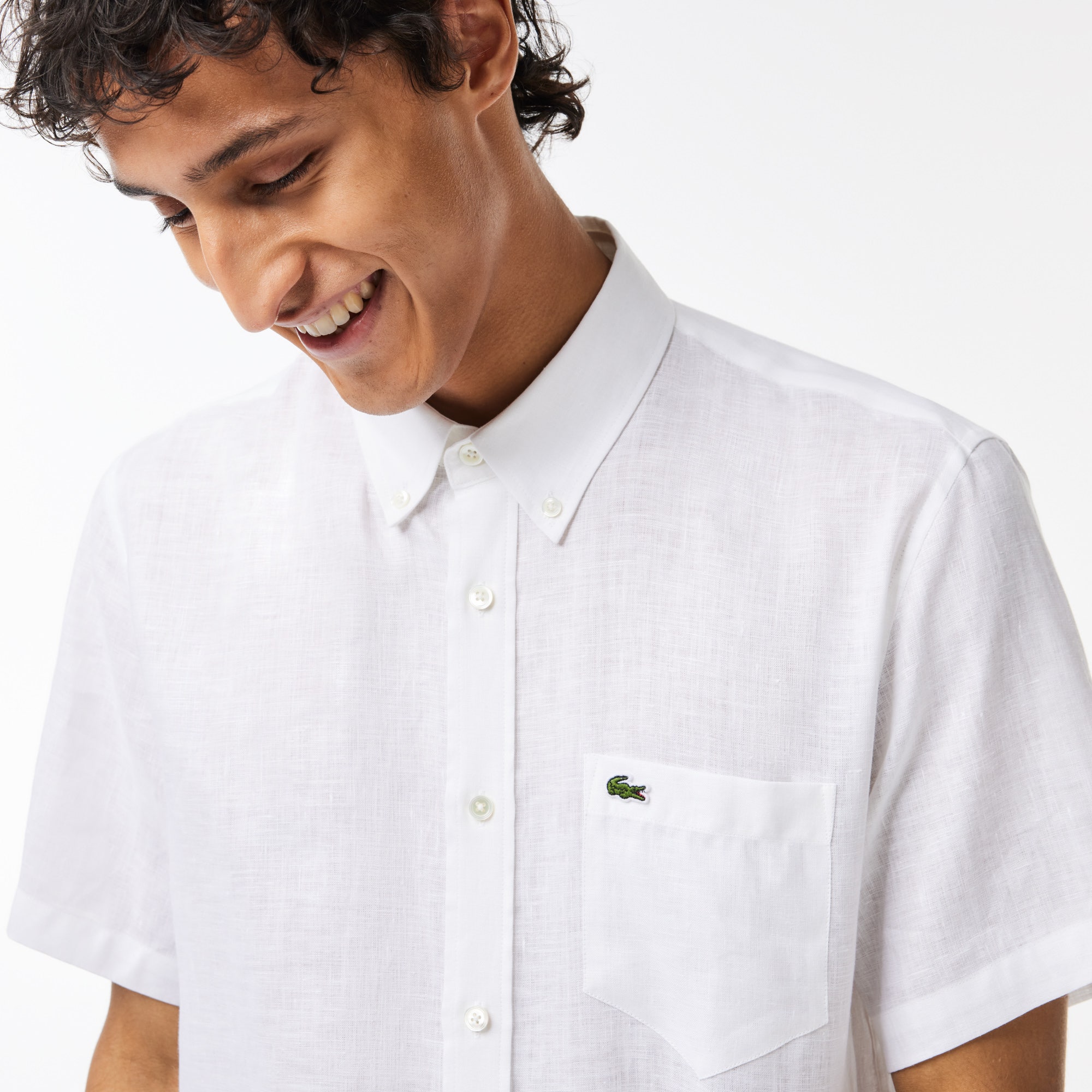 Men's Lacoste Short Sleeve Linen Shirt