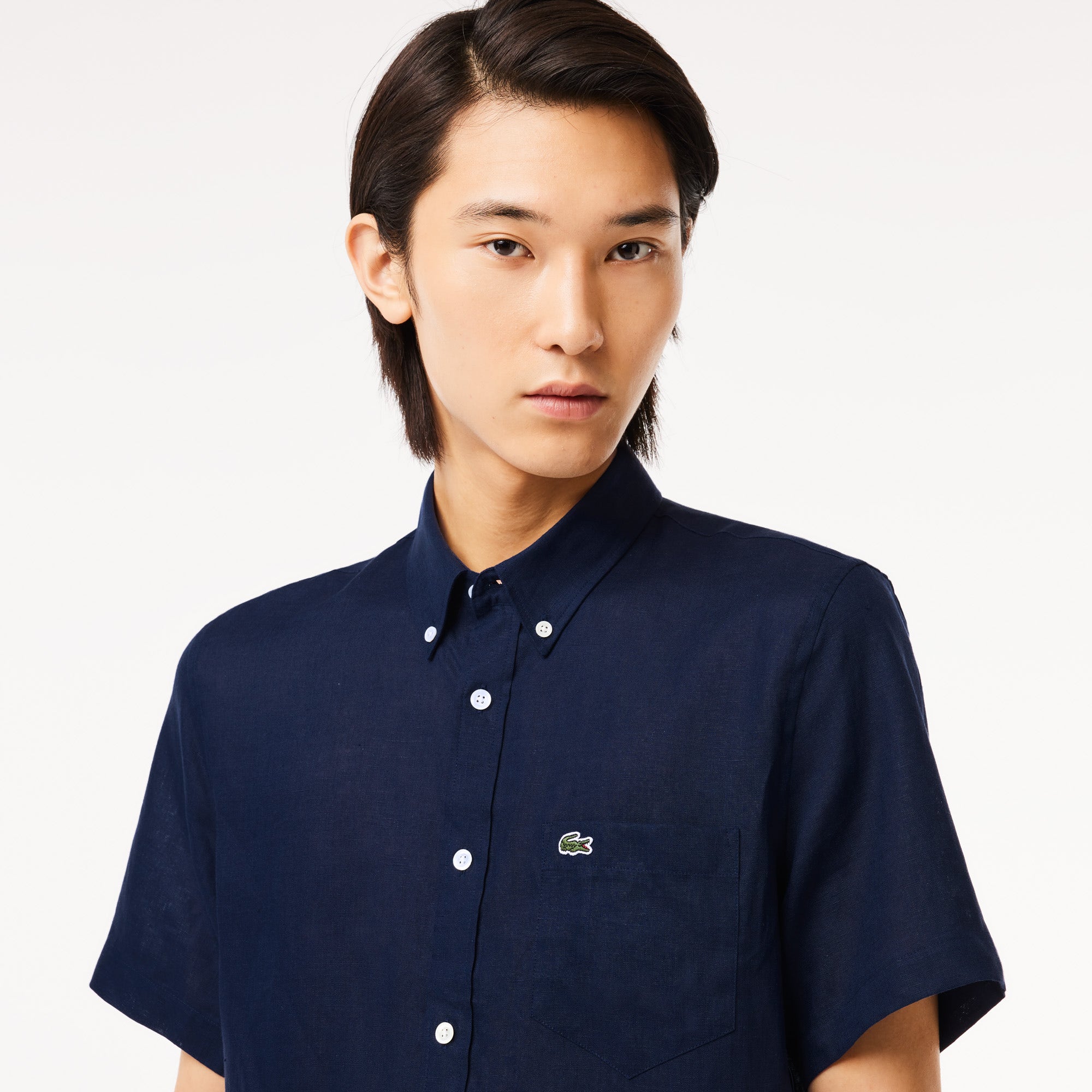Men's Lacoste Short Sleeve Linen Shirt