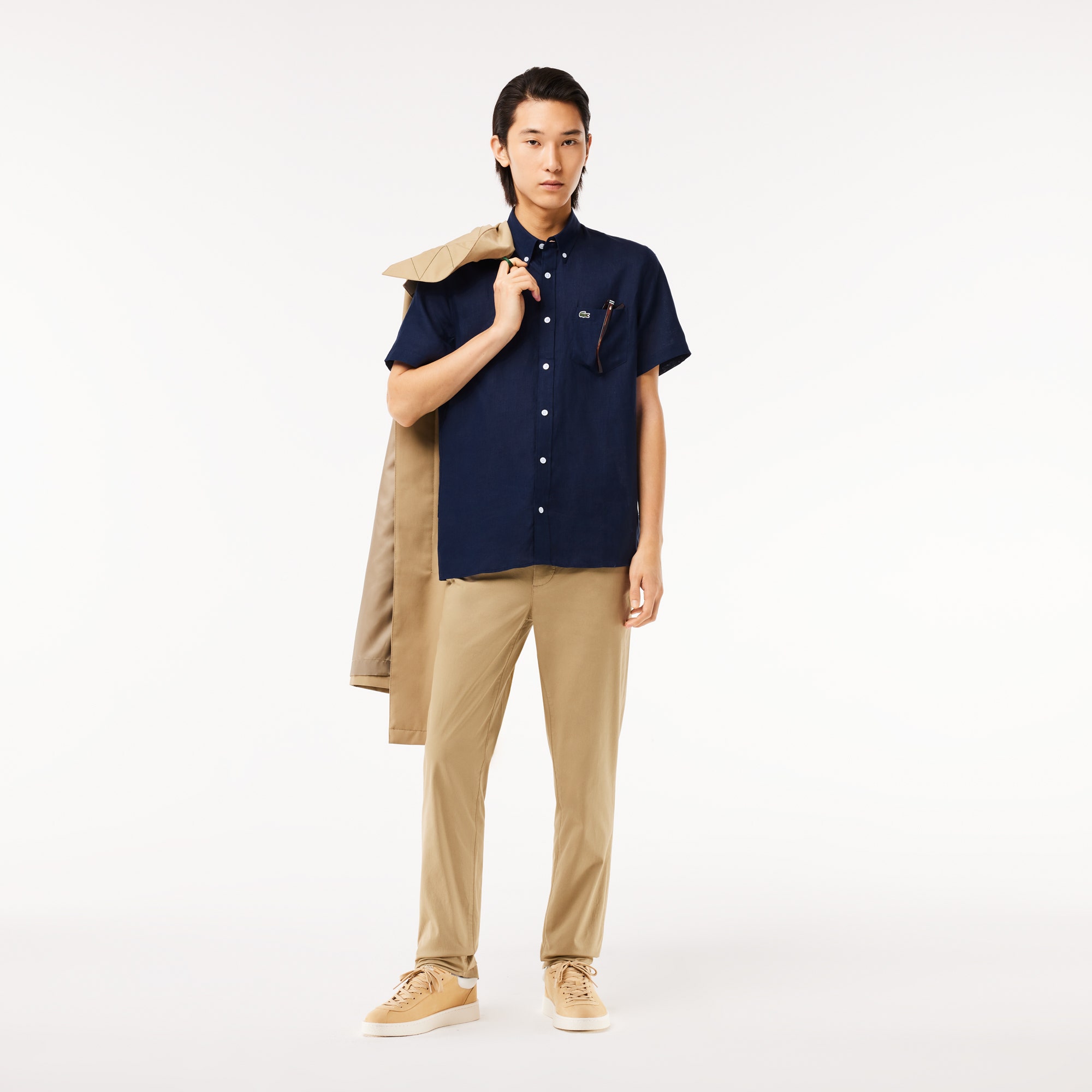 Men's Lacoste Short Sleeve Linen Shirt