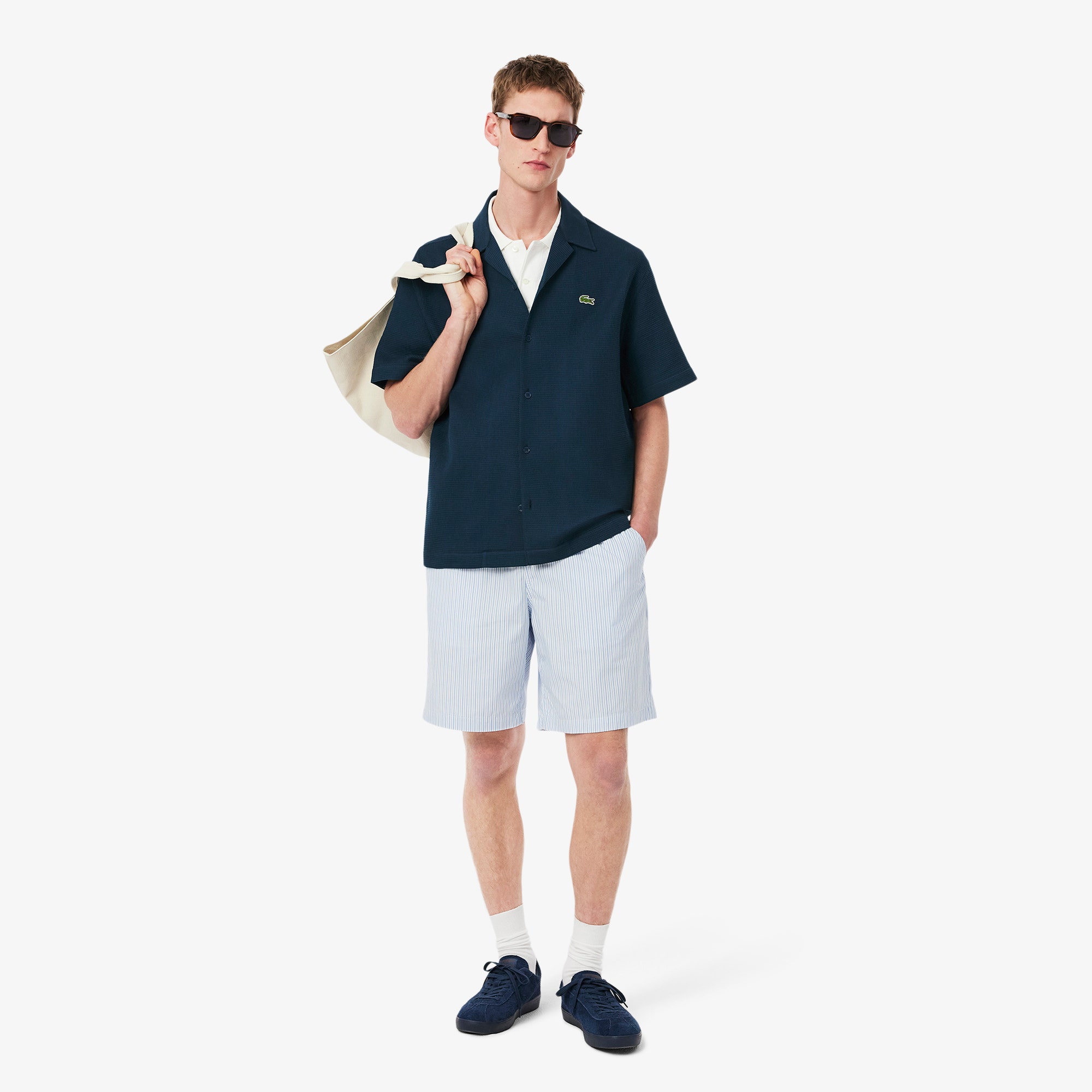 Relaxed Fit Waffle Texture Shirt