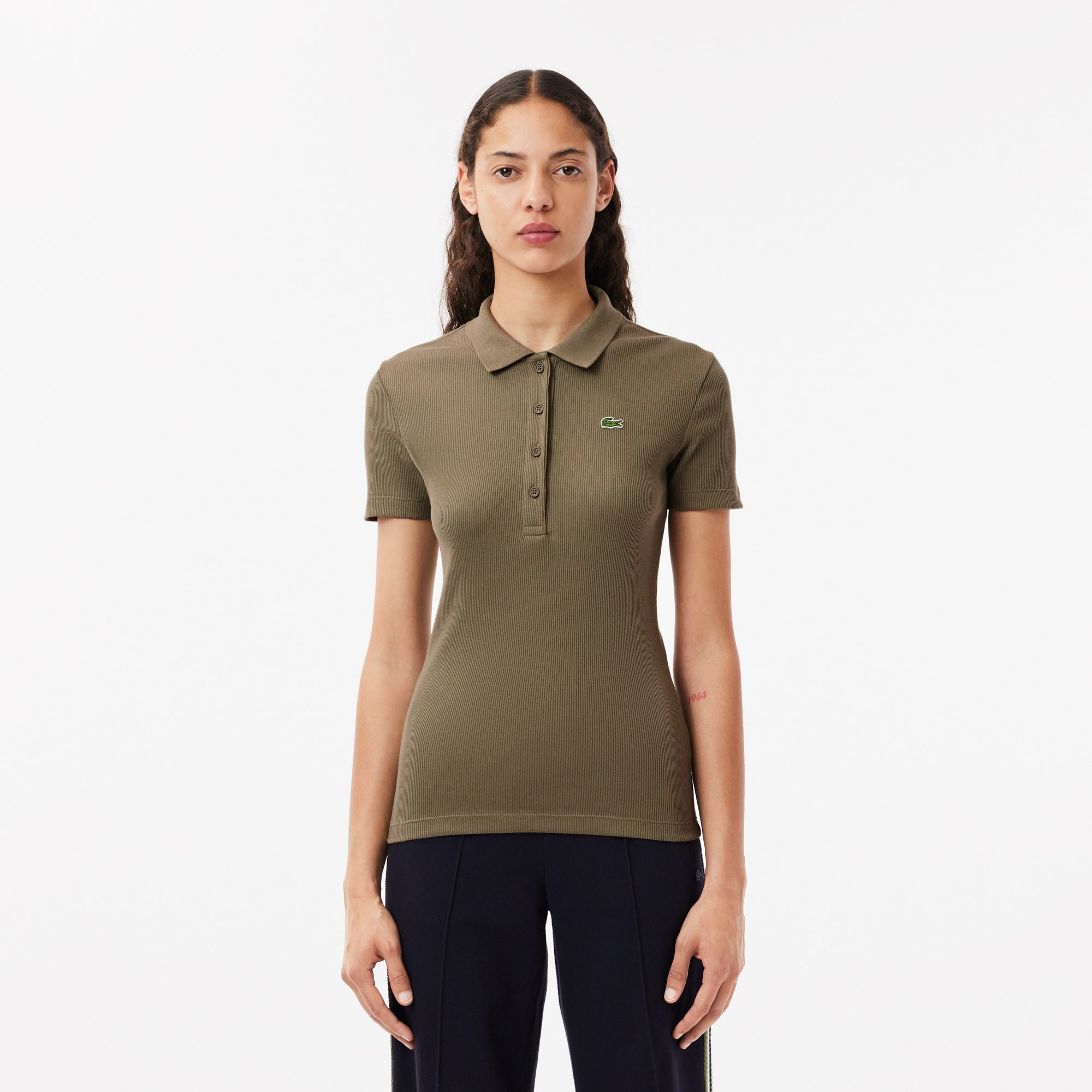 L.12.D Slim Fit Ribbed Cotton Polo Shirt