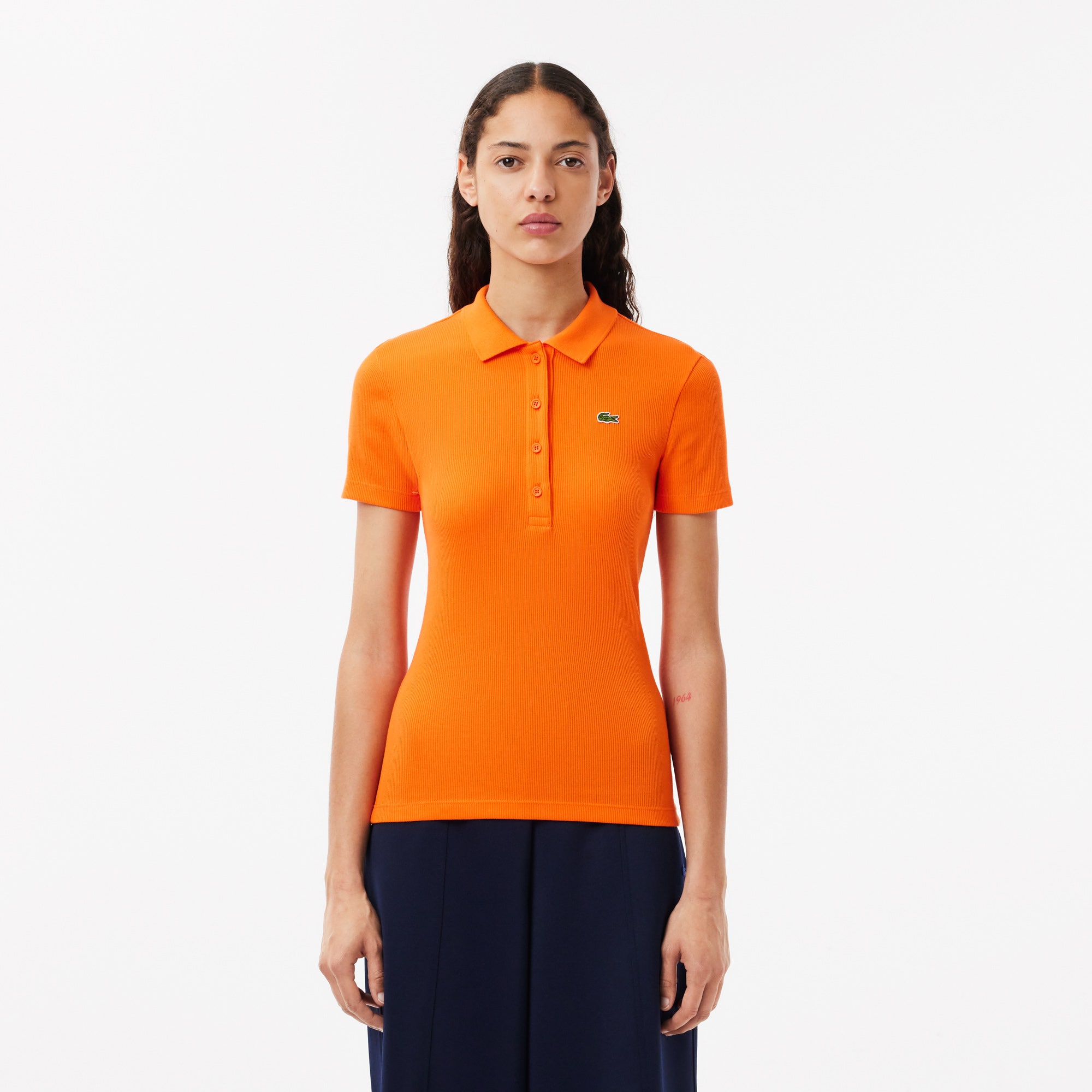 L.12.D Slim Fit Ribbed Cotton Polo Shirt