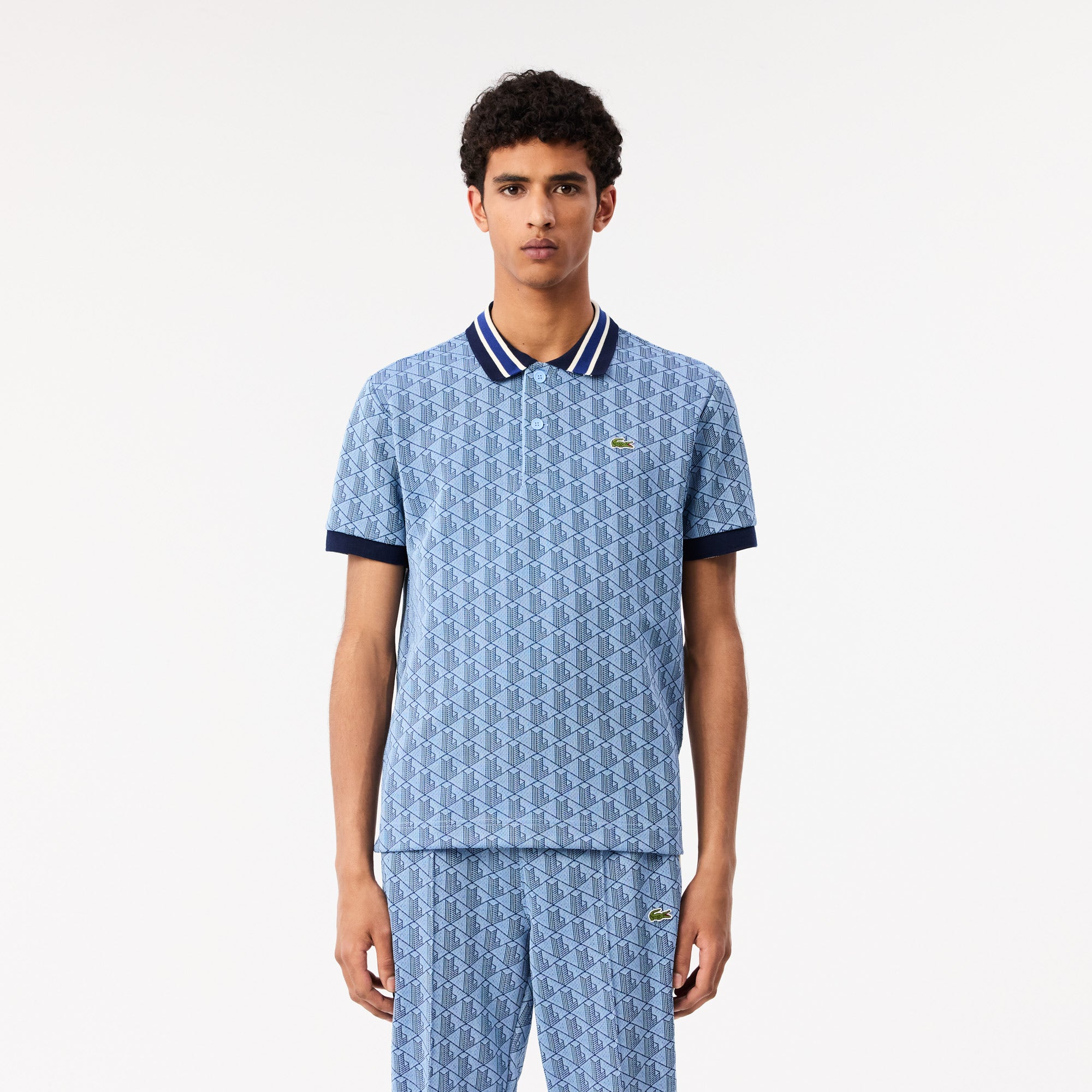 Classic Fit Monogram Jacquard Polo Shirt