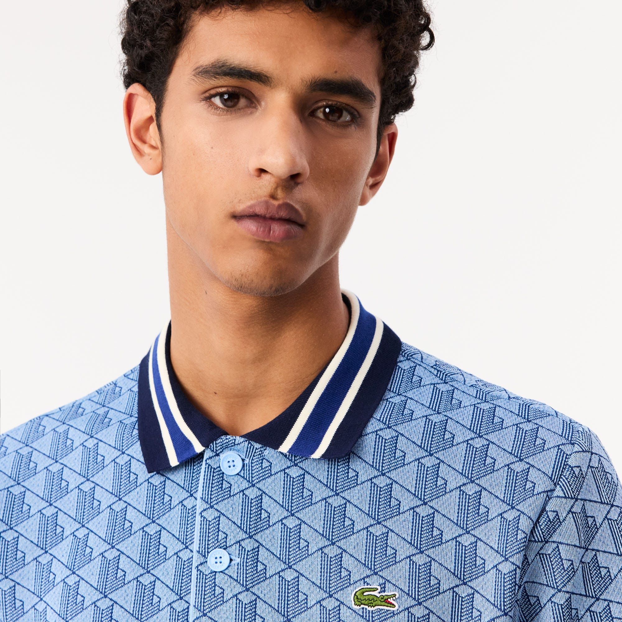 Classic Fit Monogram Jacquard Polo Shirt