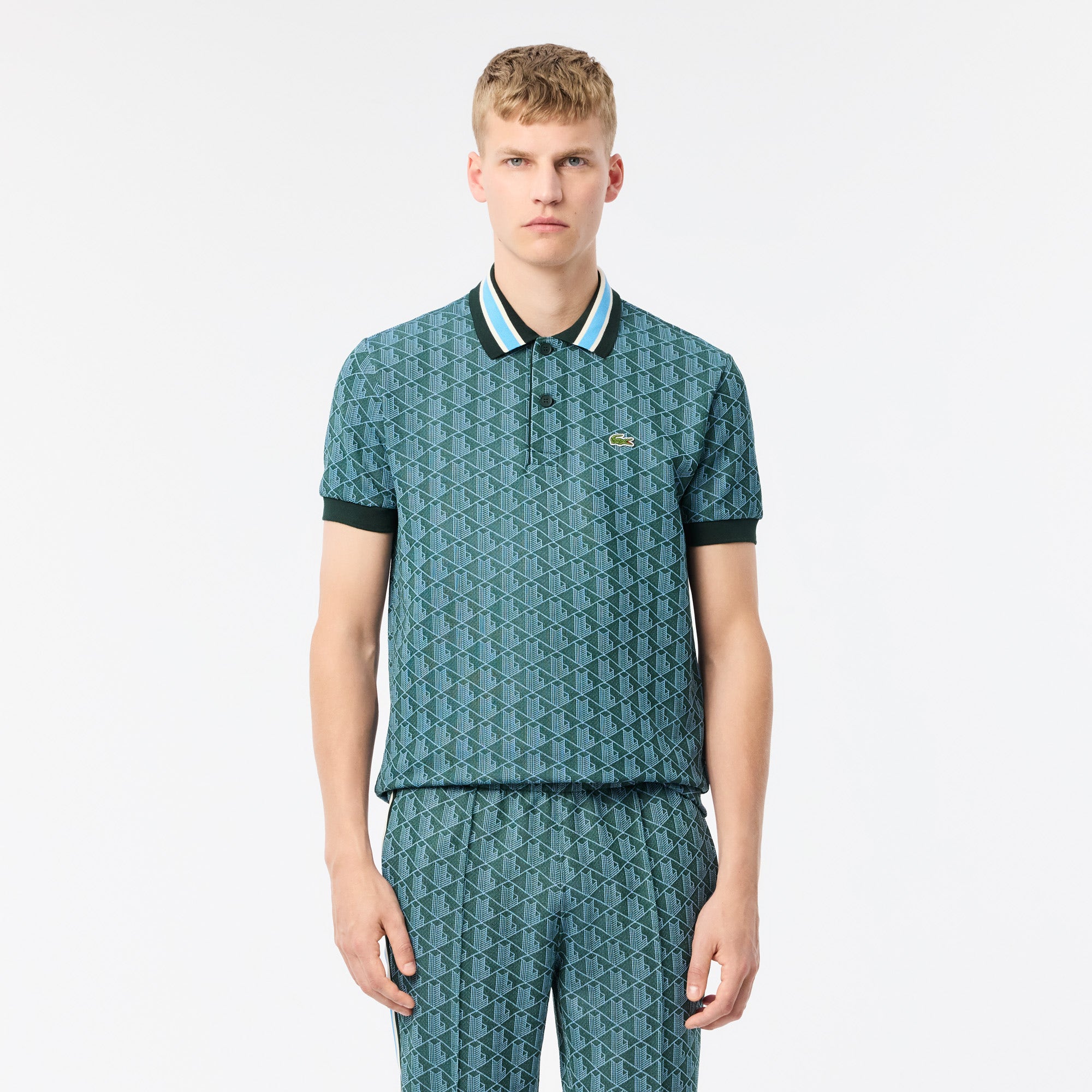 Classic Fit Monogram Jacquard Polo Shirt