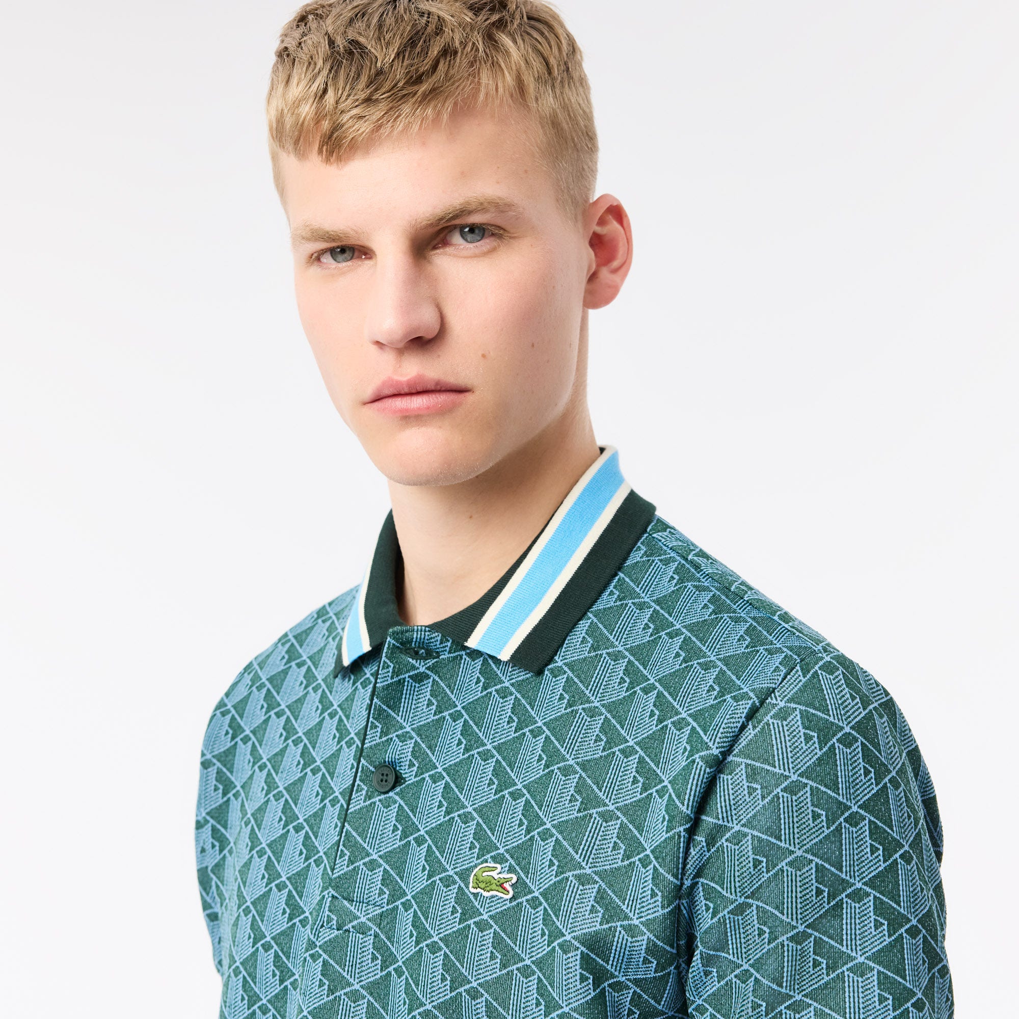Classic Fit Monogram Jacquard Polo Shirt