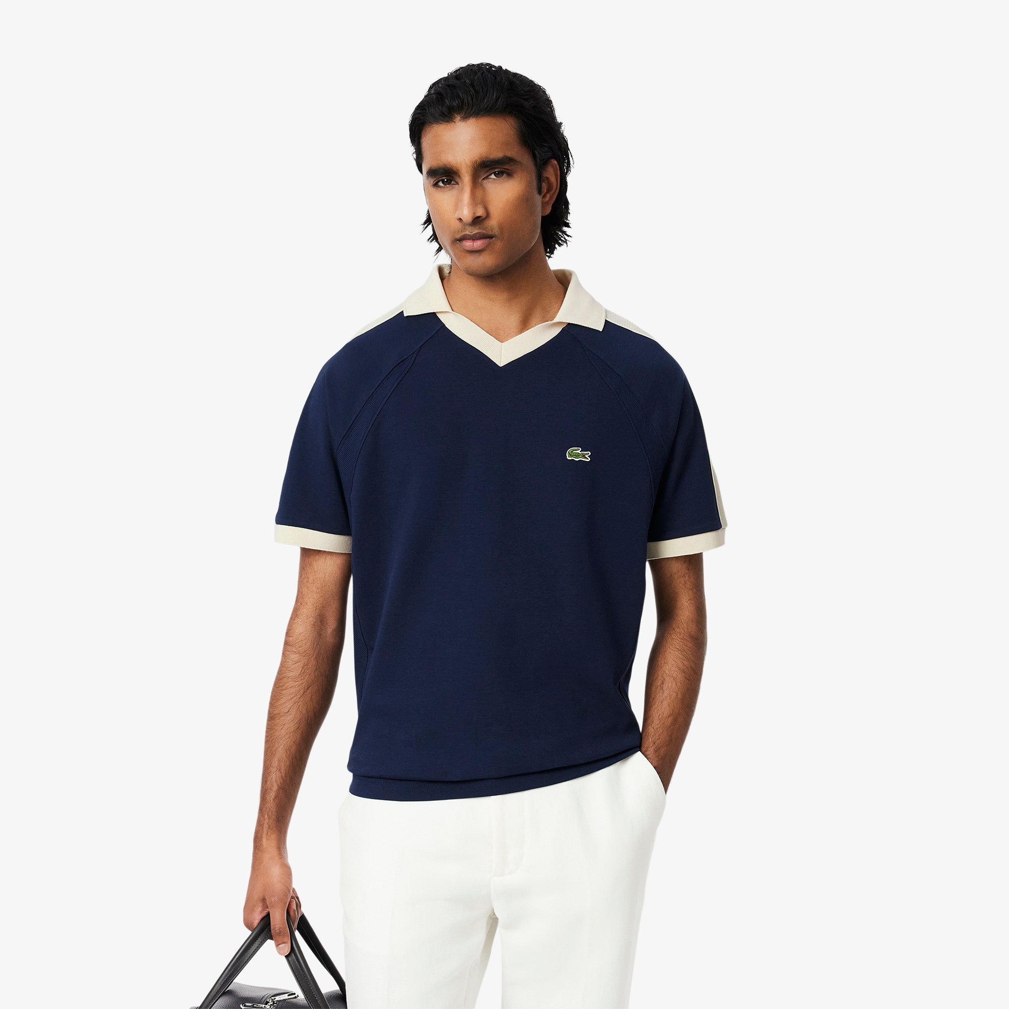 Classic Fit Pique Panel Polo Shirt