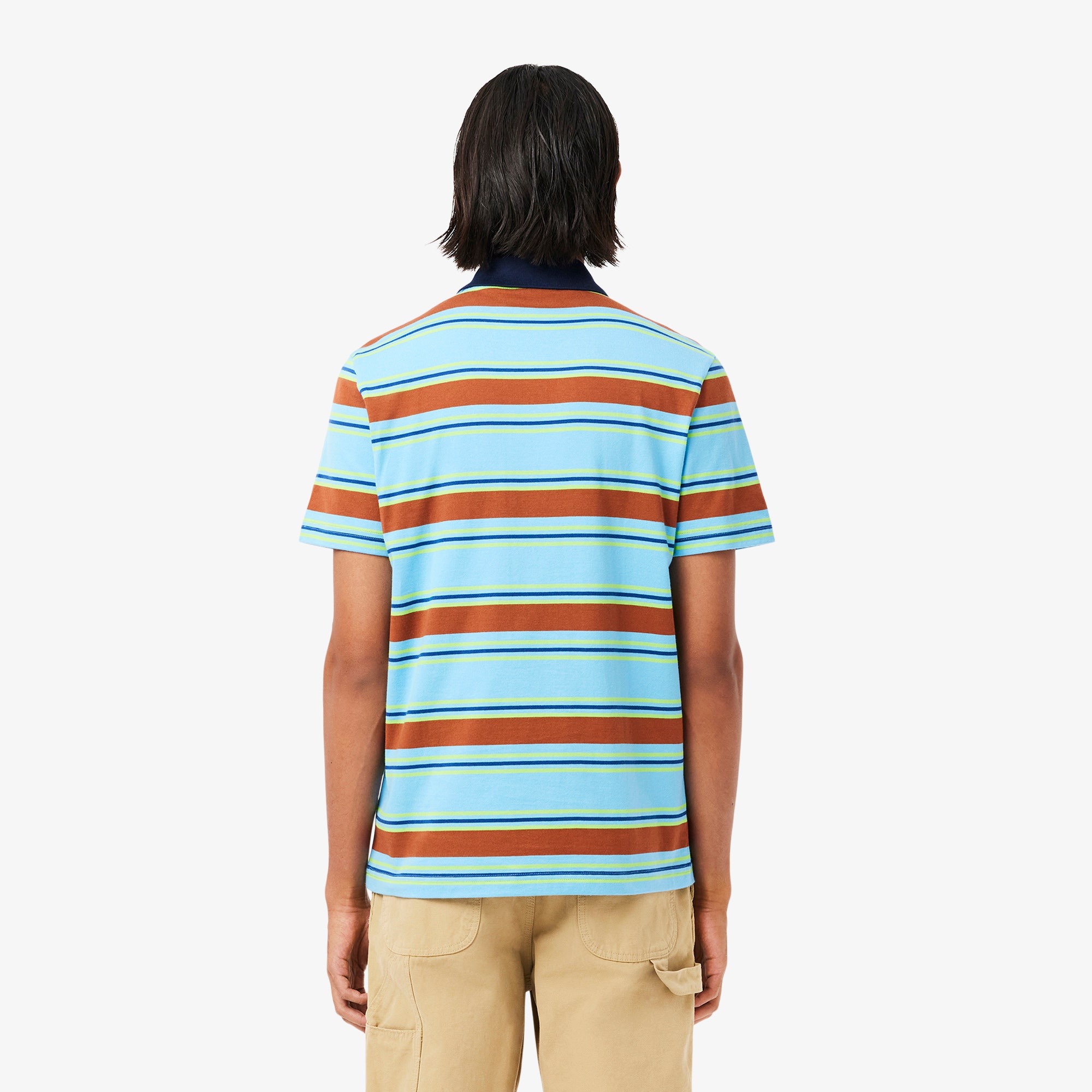Regular Fit Striped Cotton Polo Shirt