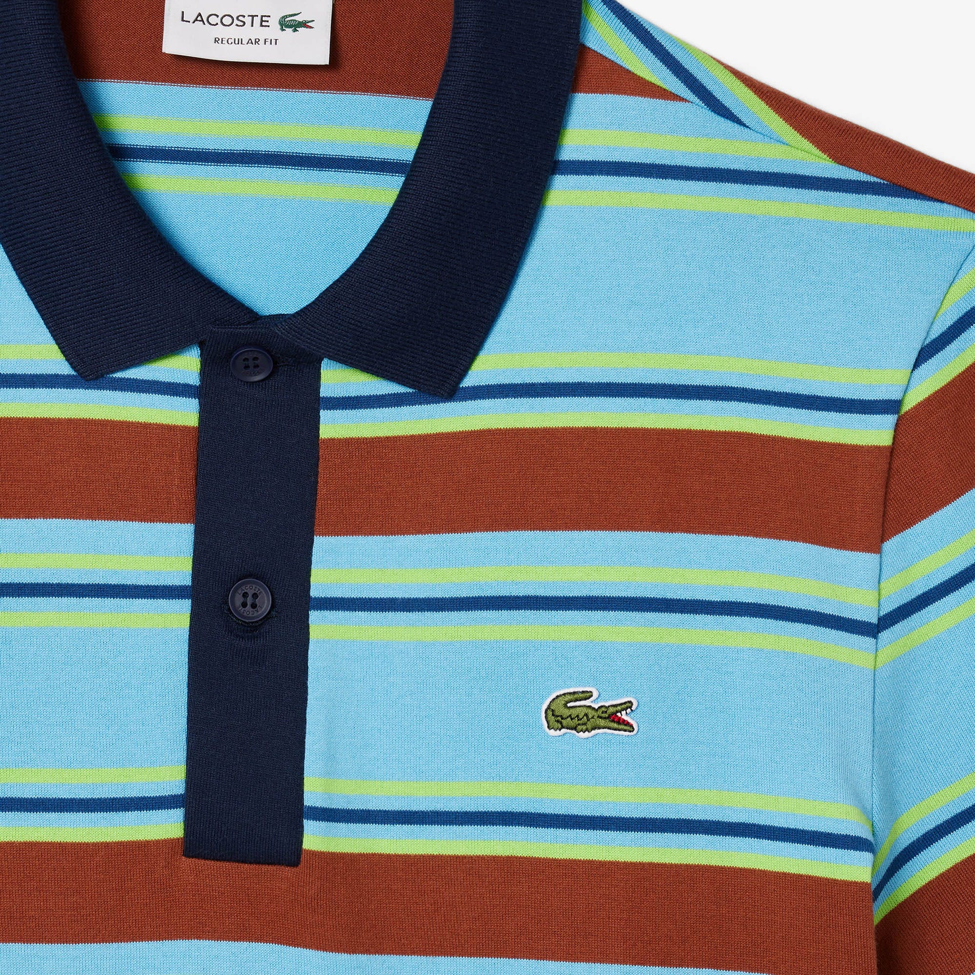 Regular Fit Striped Cotton Polo Shirt