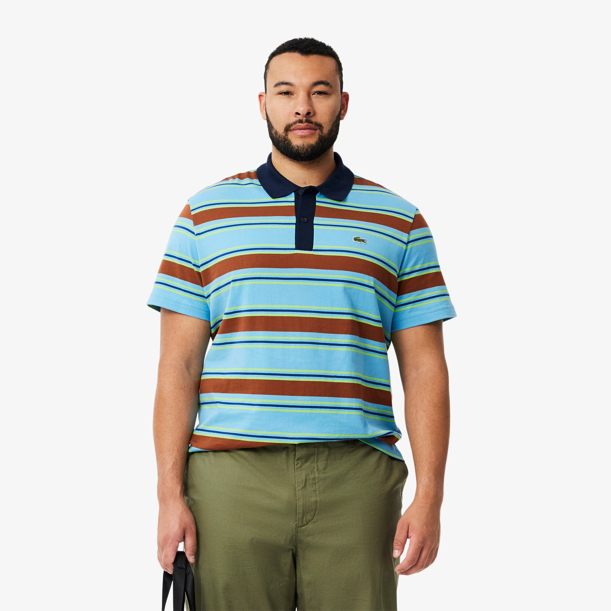 Regular Fit Striped Cotton Polo Shirt