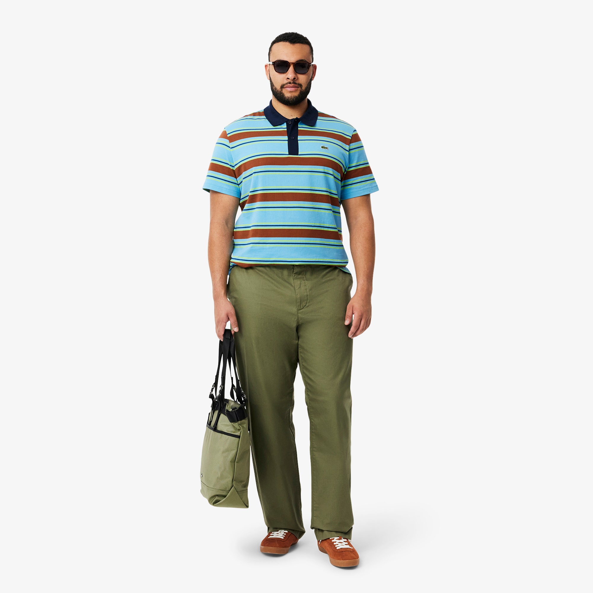 Regular Fit Striped Cotton Polo Shirt