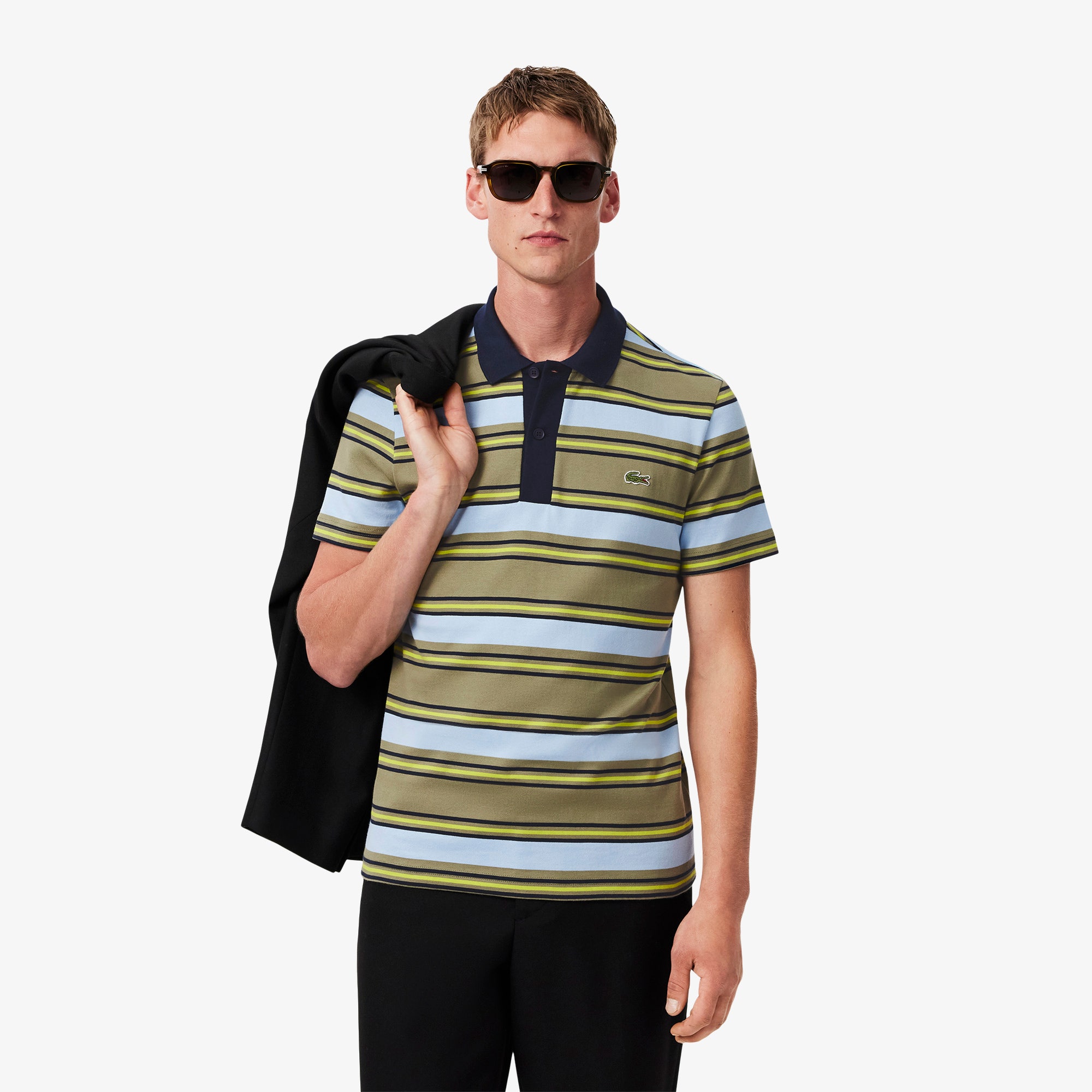 Regular Fit Striped Cotton Polo Shirt