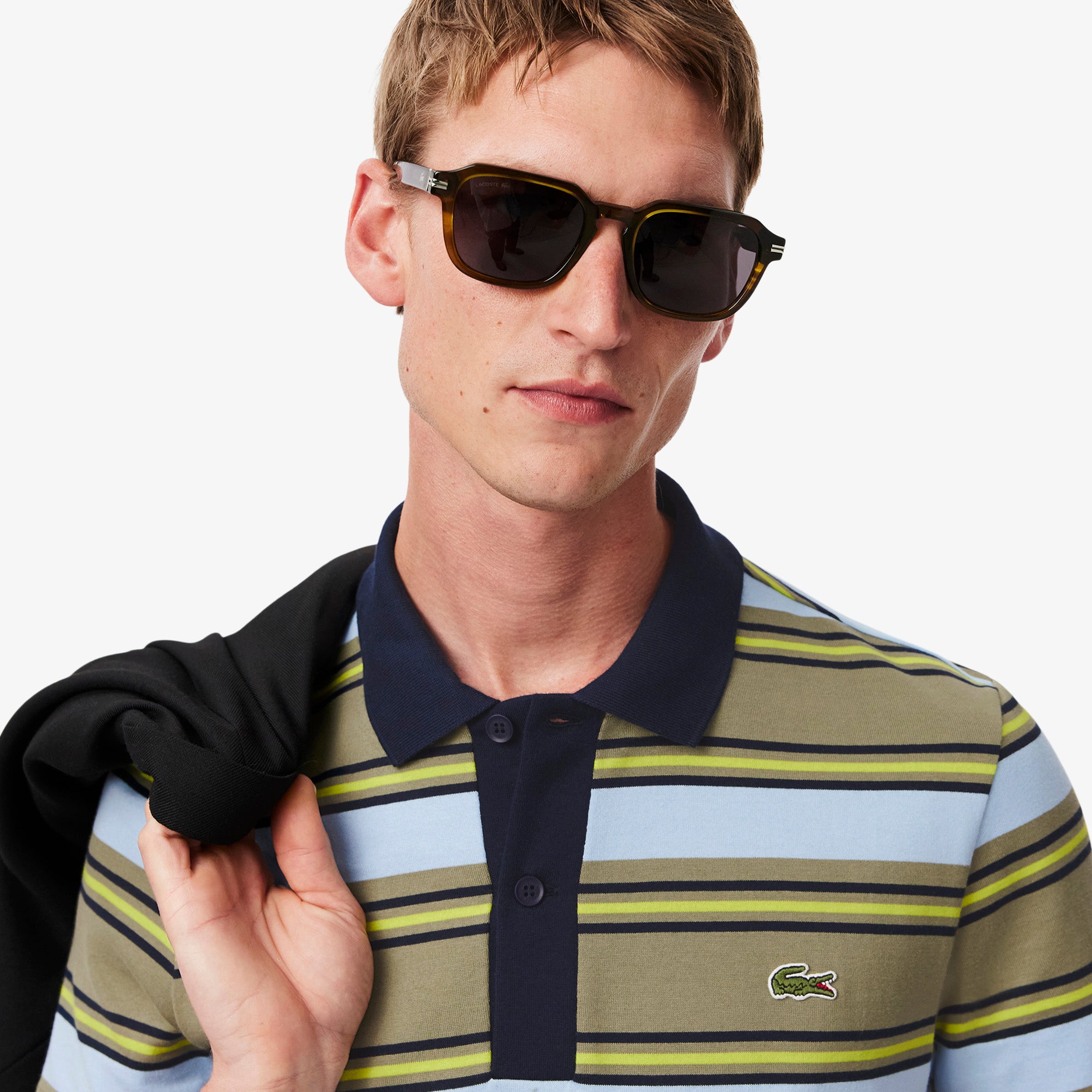 Regular Fit Striped Cotton Polo Shirt