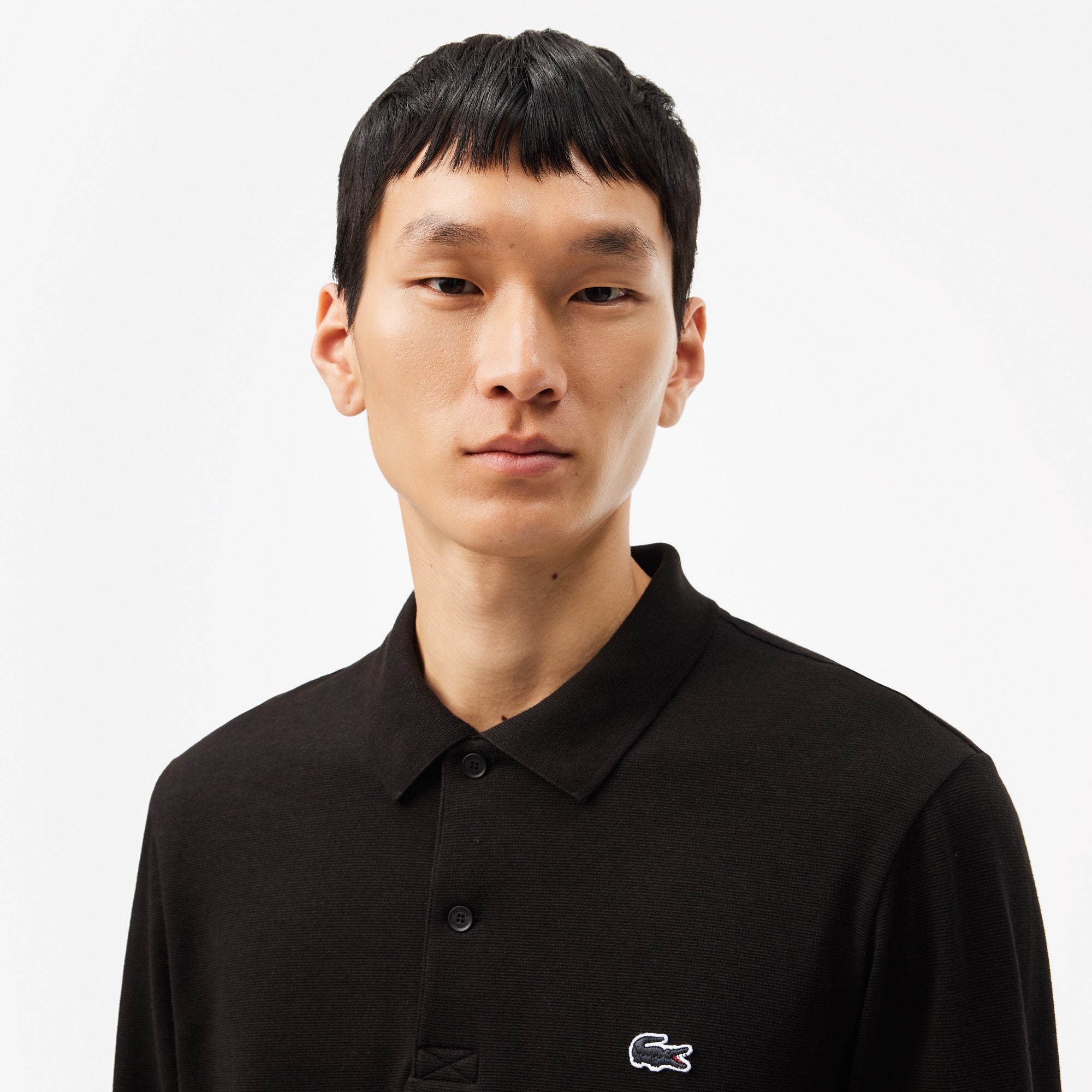 Regular Fit Long Sleeved Cotton Polo Shirt