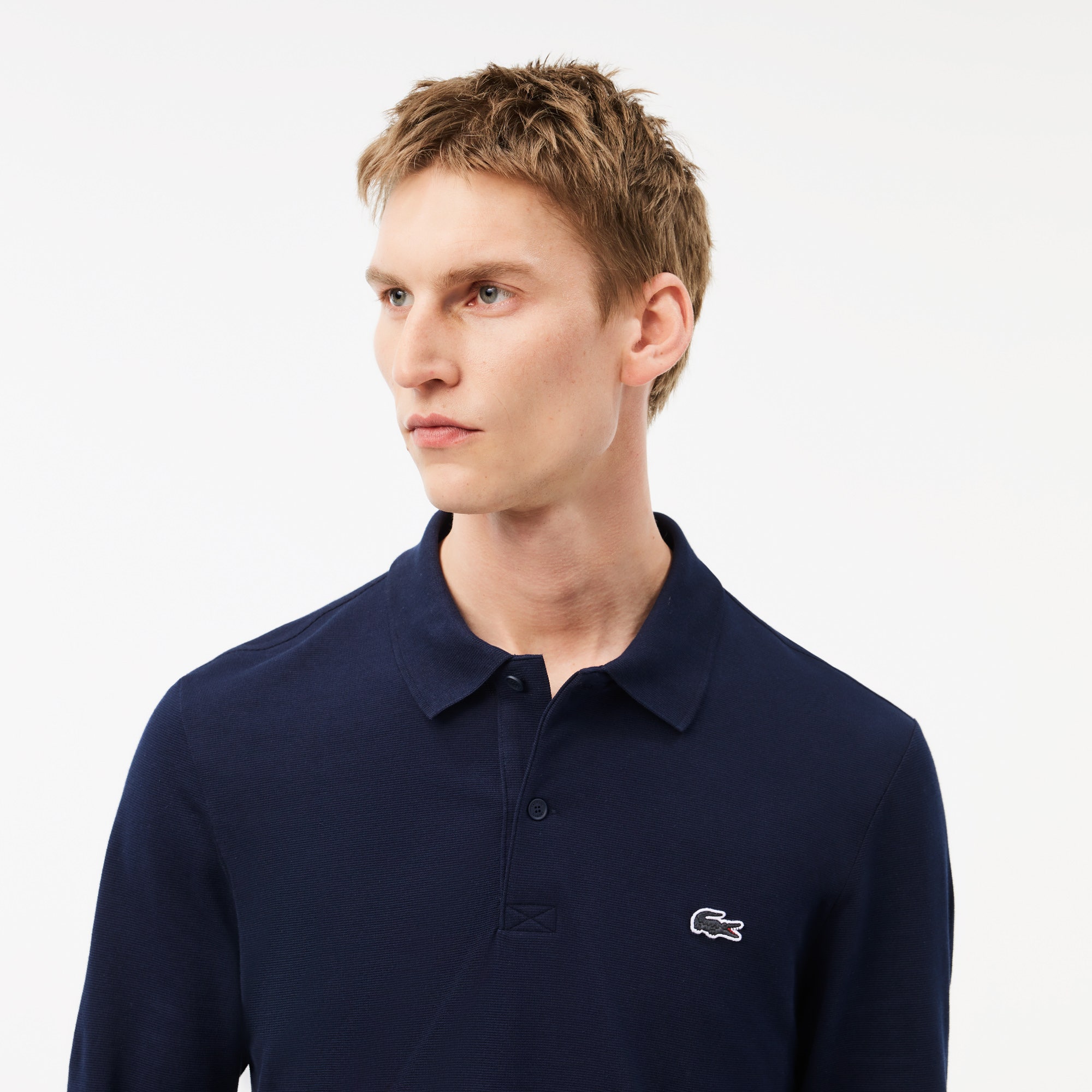 Regular Fit Long Sleeved Cotton Polo Shirt