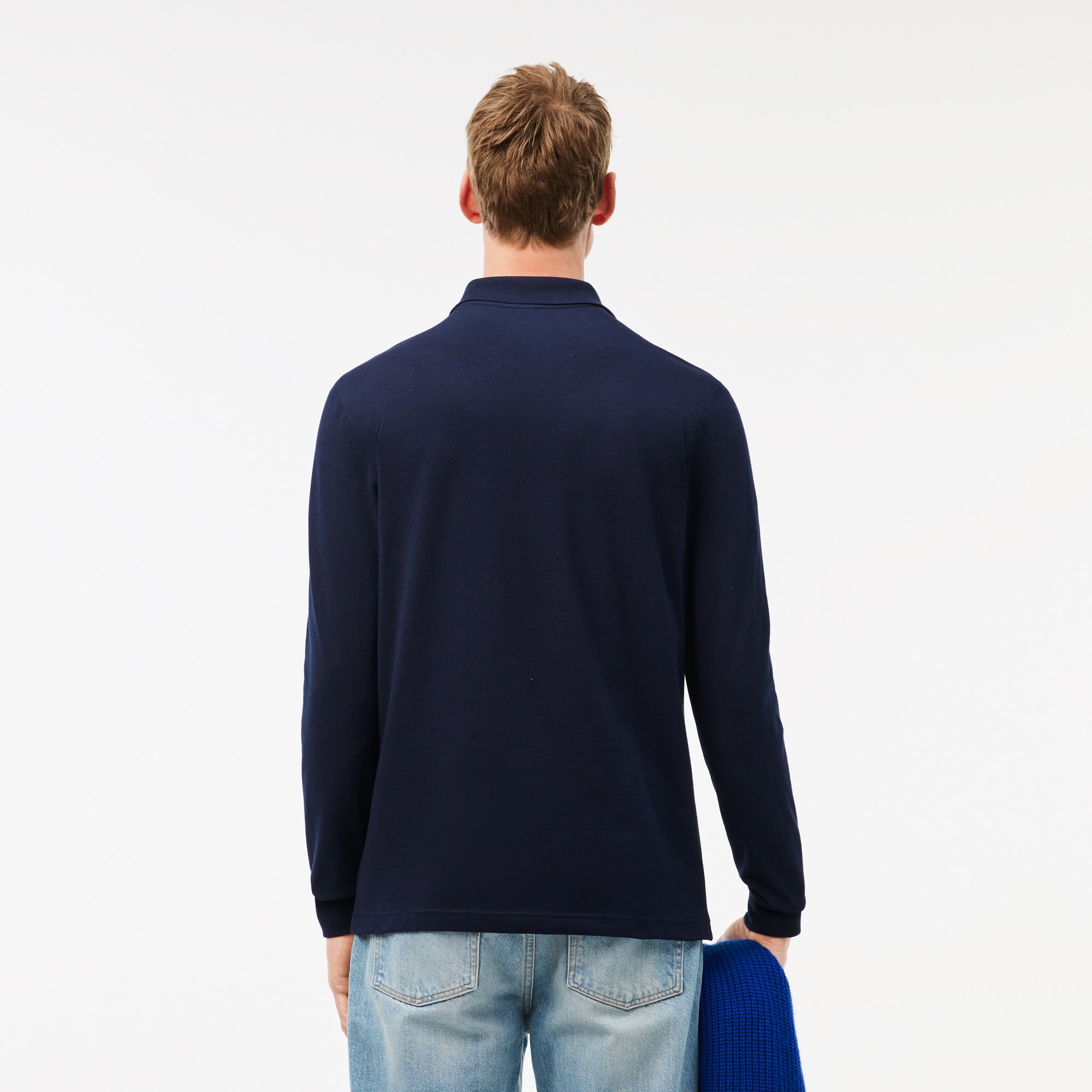Regular Fit Long Sleeved Cotton Polo Shirt