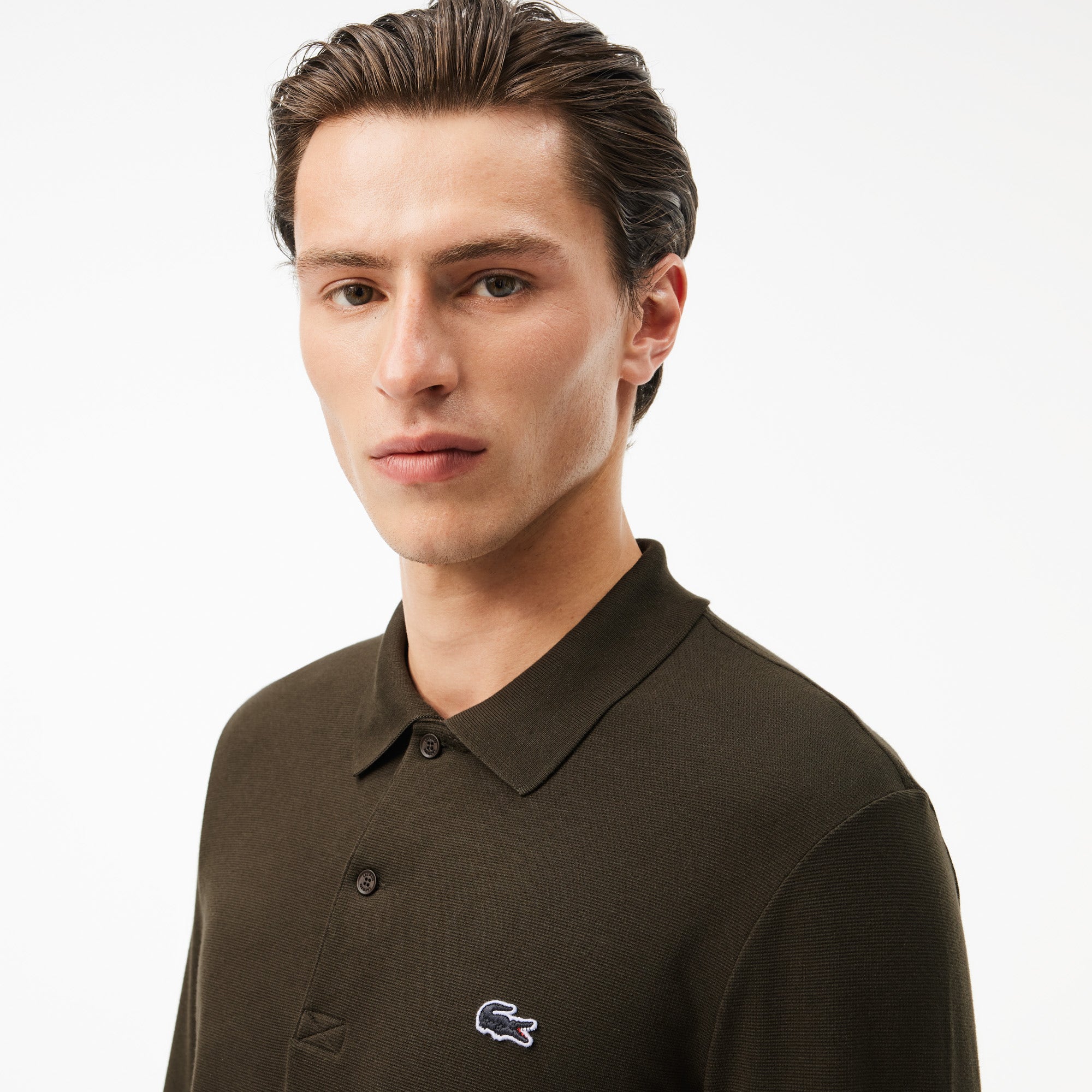 Regular Fit Long Sleeved Cotton Polo Shirt