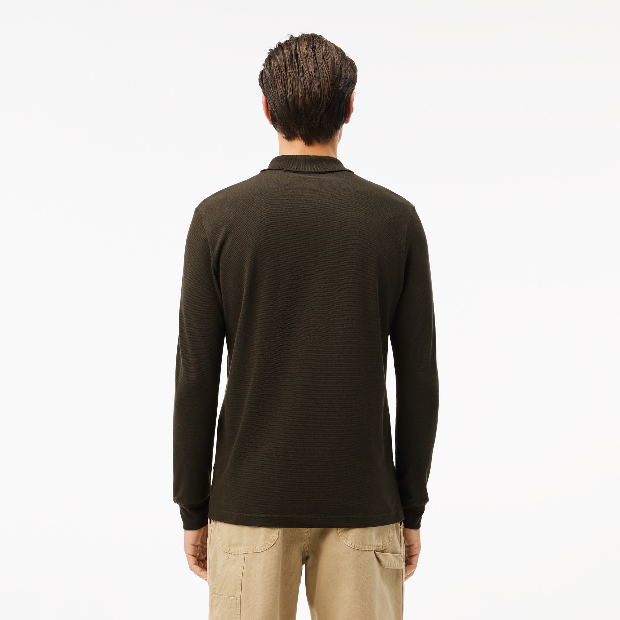 Regular Fit Long Sleeved Cotton Polo Shirt