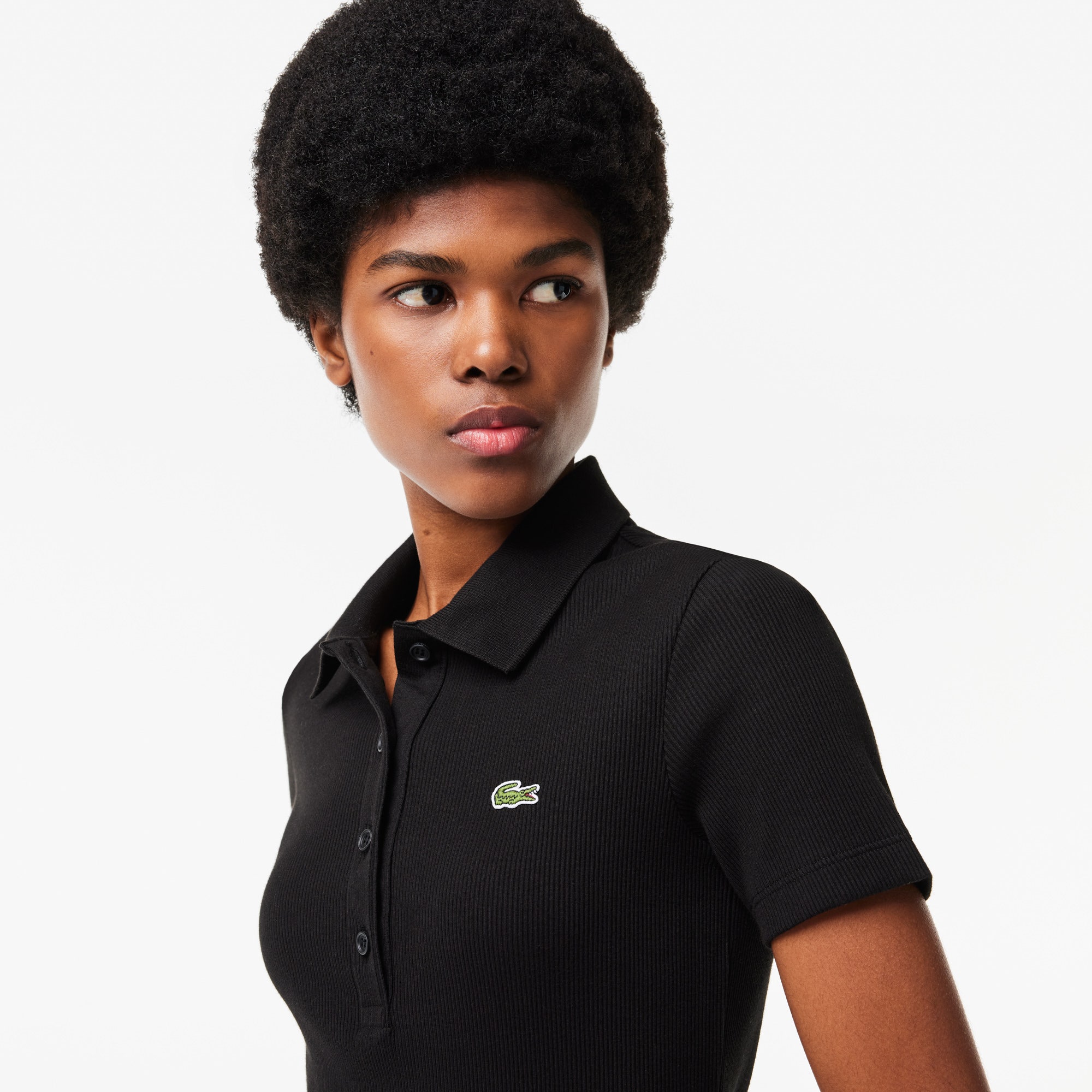 Short Sleeved Slim Fit Ribbed Cotton Dress