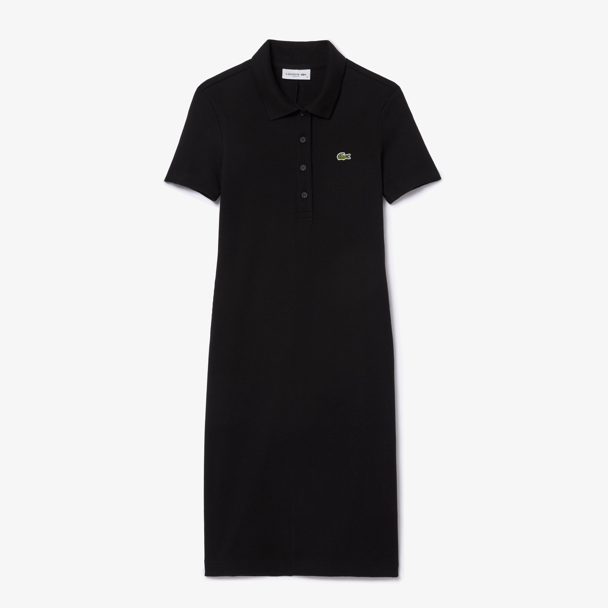Short Sleeved Slim Fit Ribbed Cotton Dress