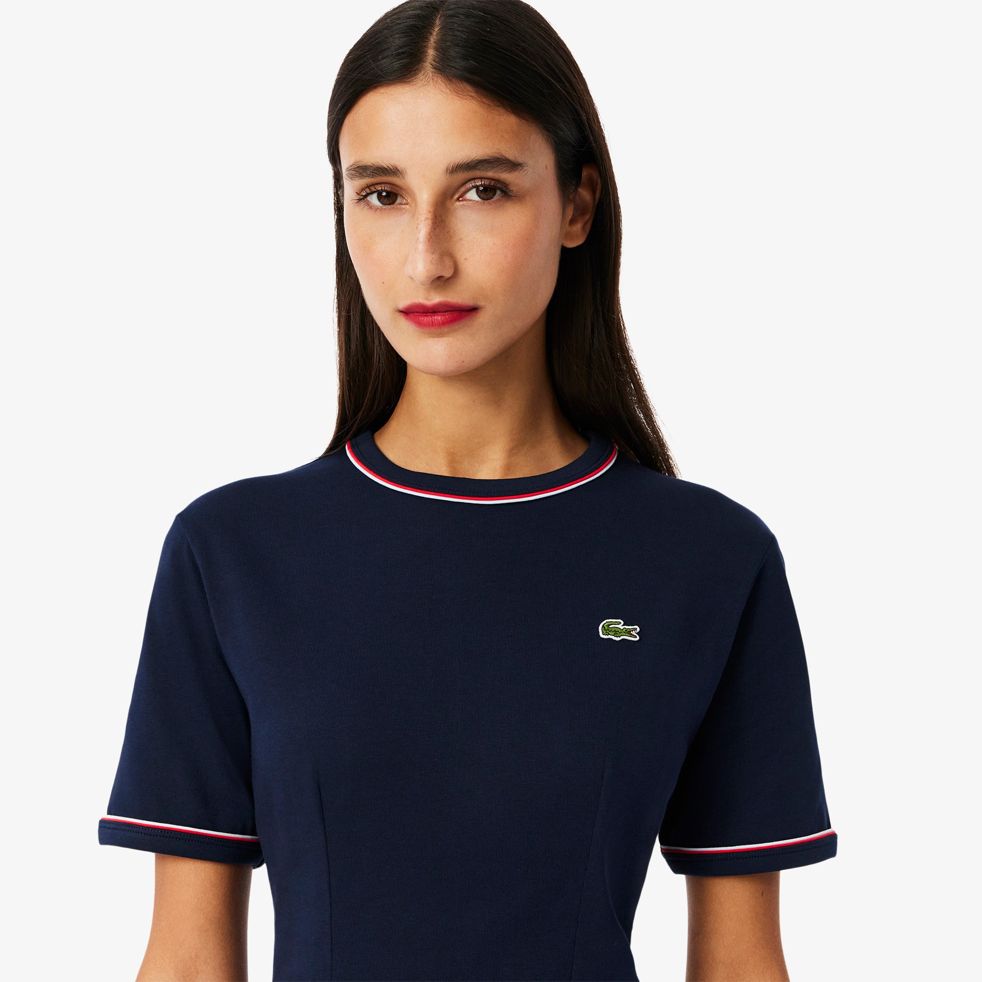 Trim Accent Jersey T-shirt Dress