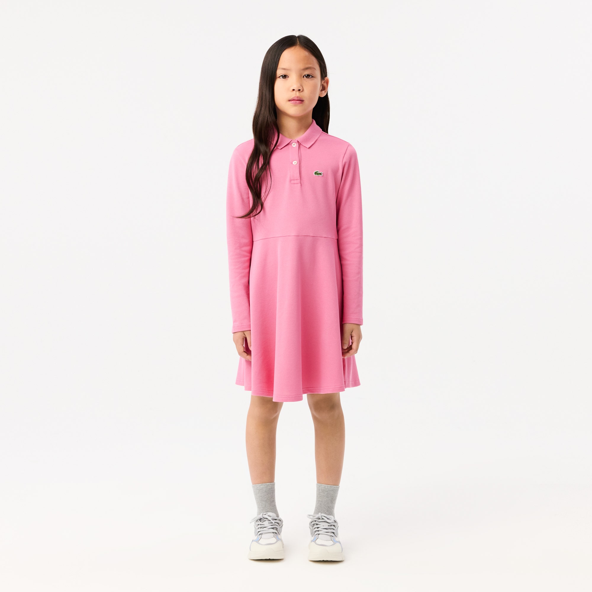 Long Sleeved Stretch Pique Polo Dress