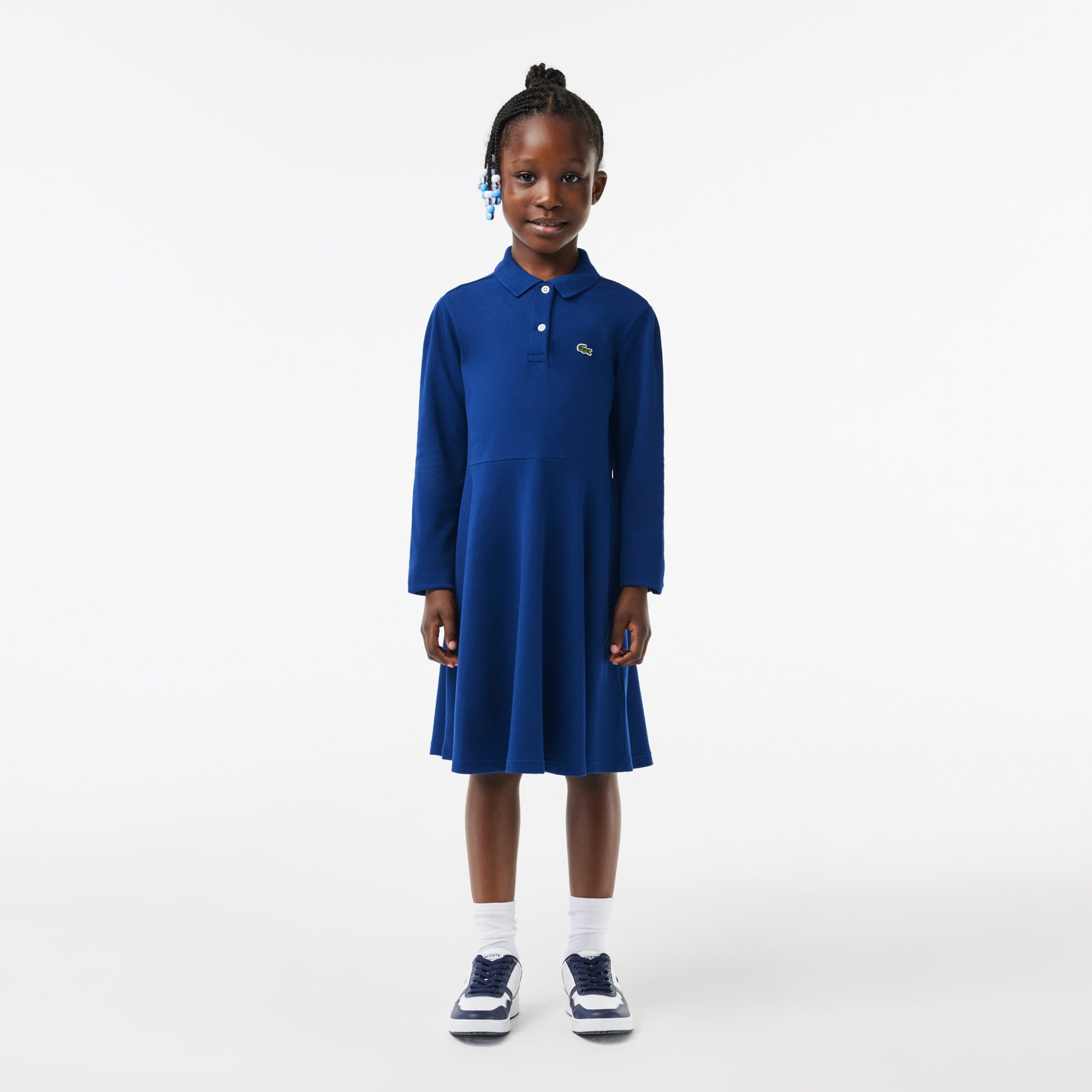 Long Sleeved Stretch Pique Polo Dress