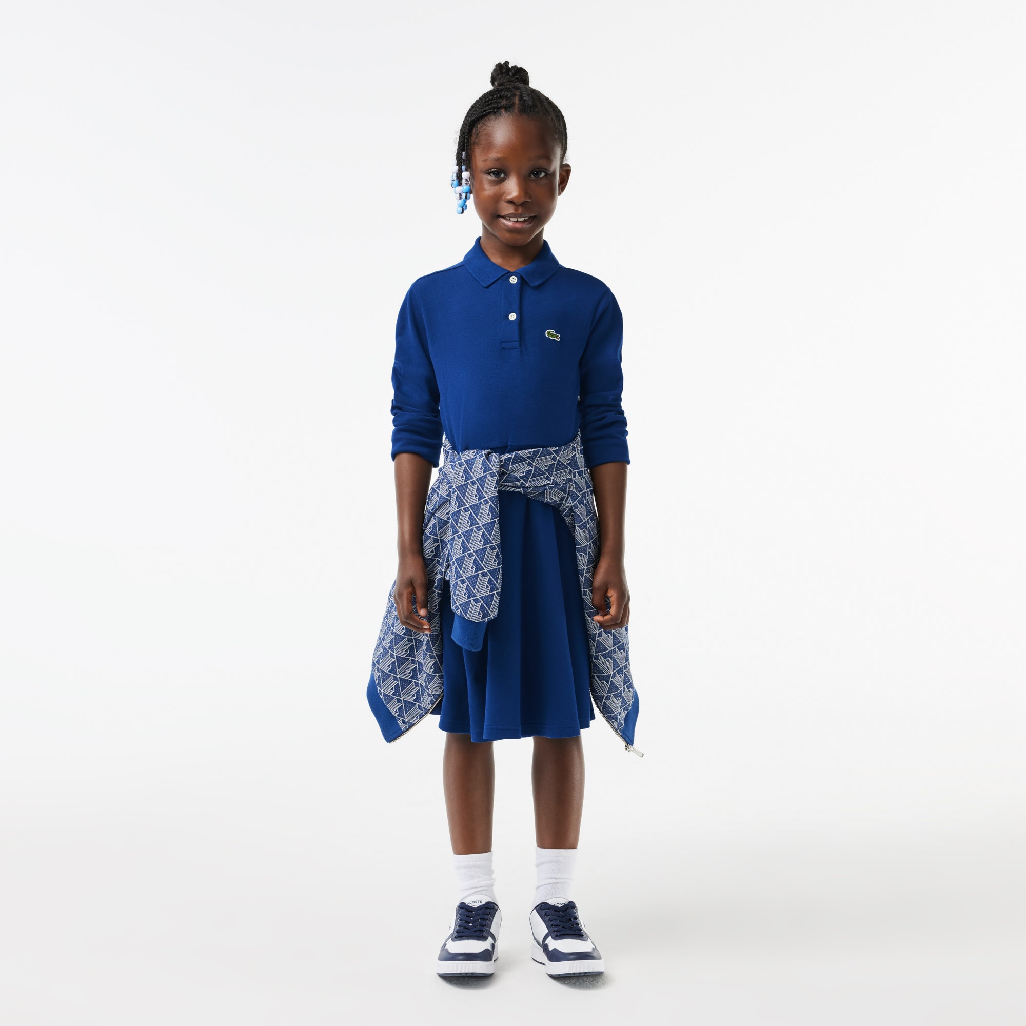 Long Sleeved Stretch Pique Polo Dress