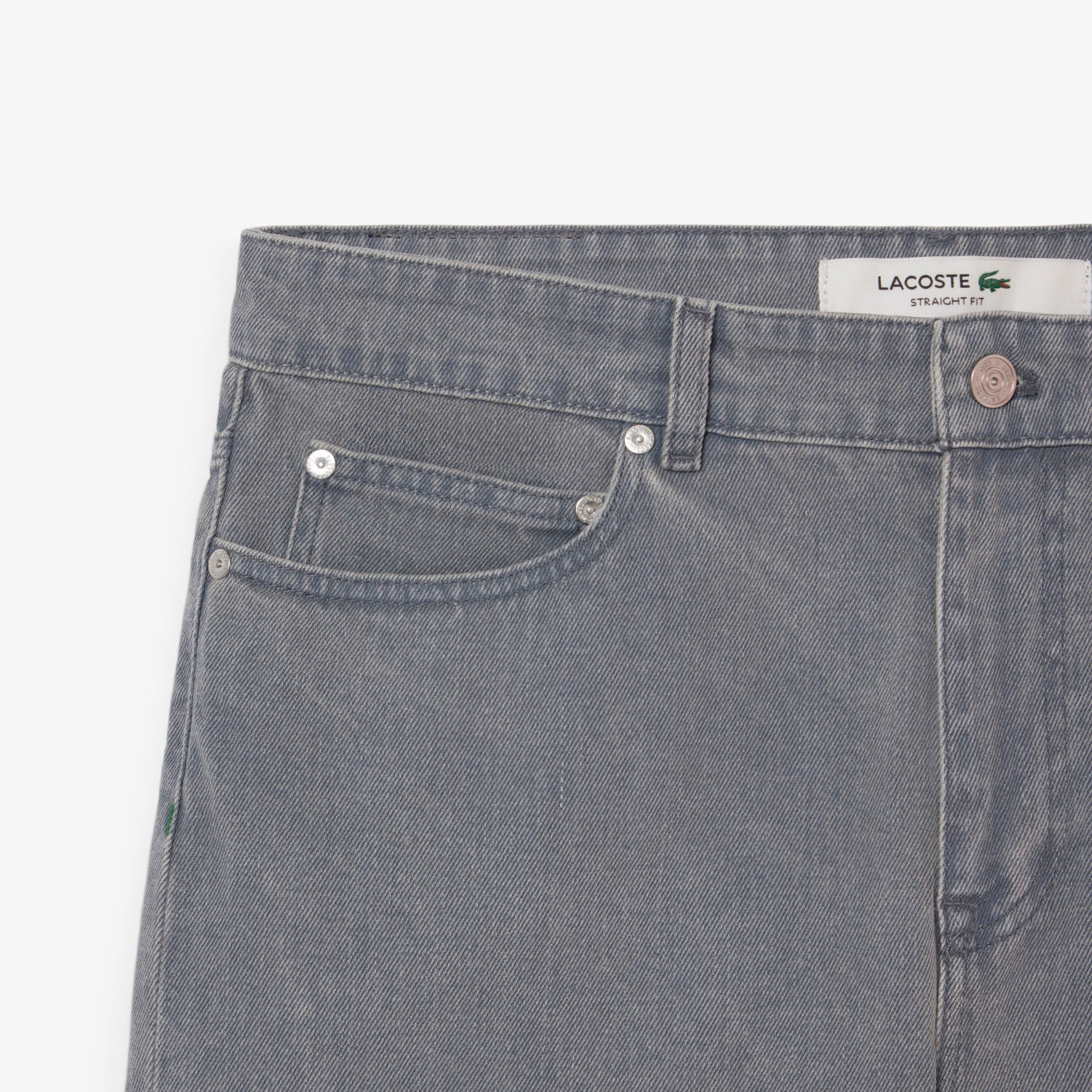 Washed Effect Dyed Denim Bermuda Shorts