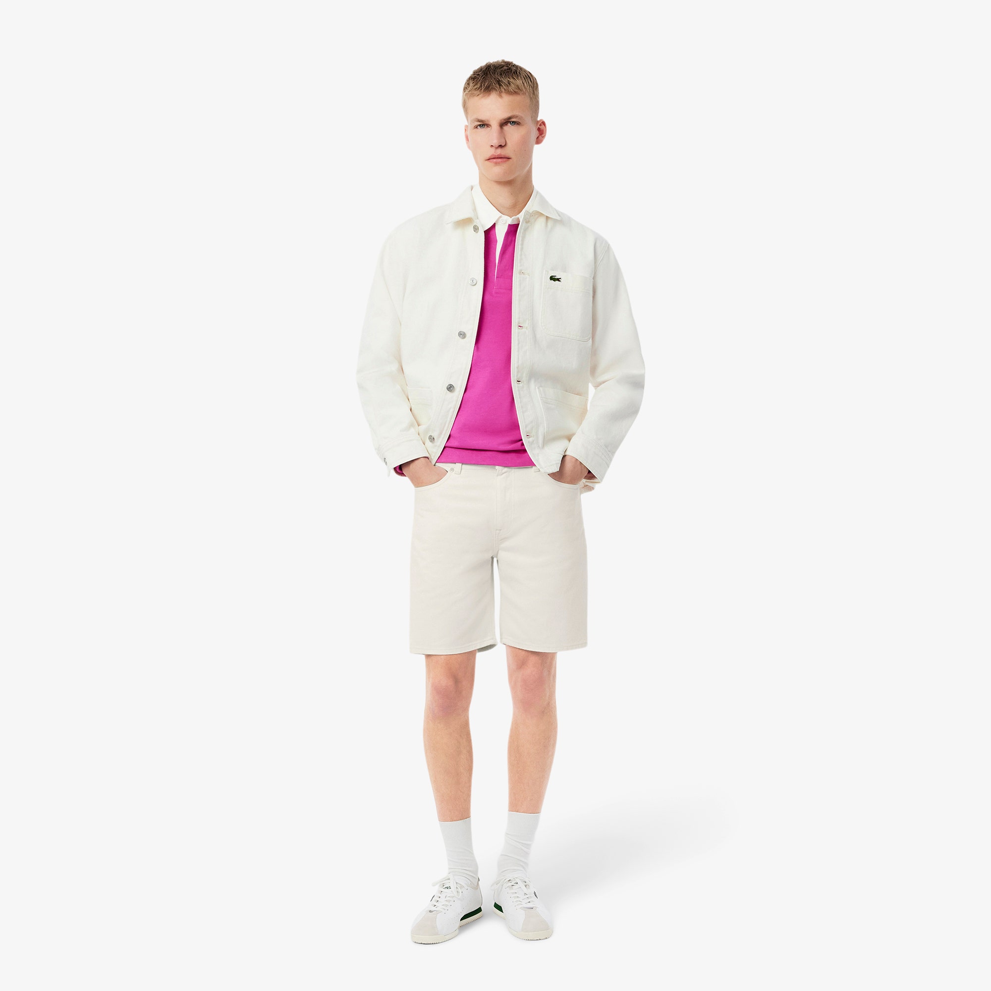 Straight Fit Denim Bermuda Shorts